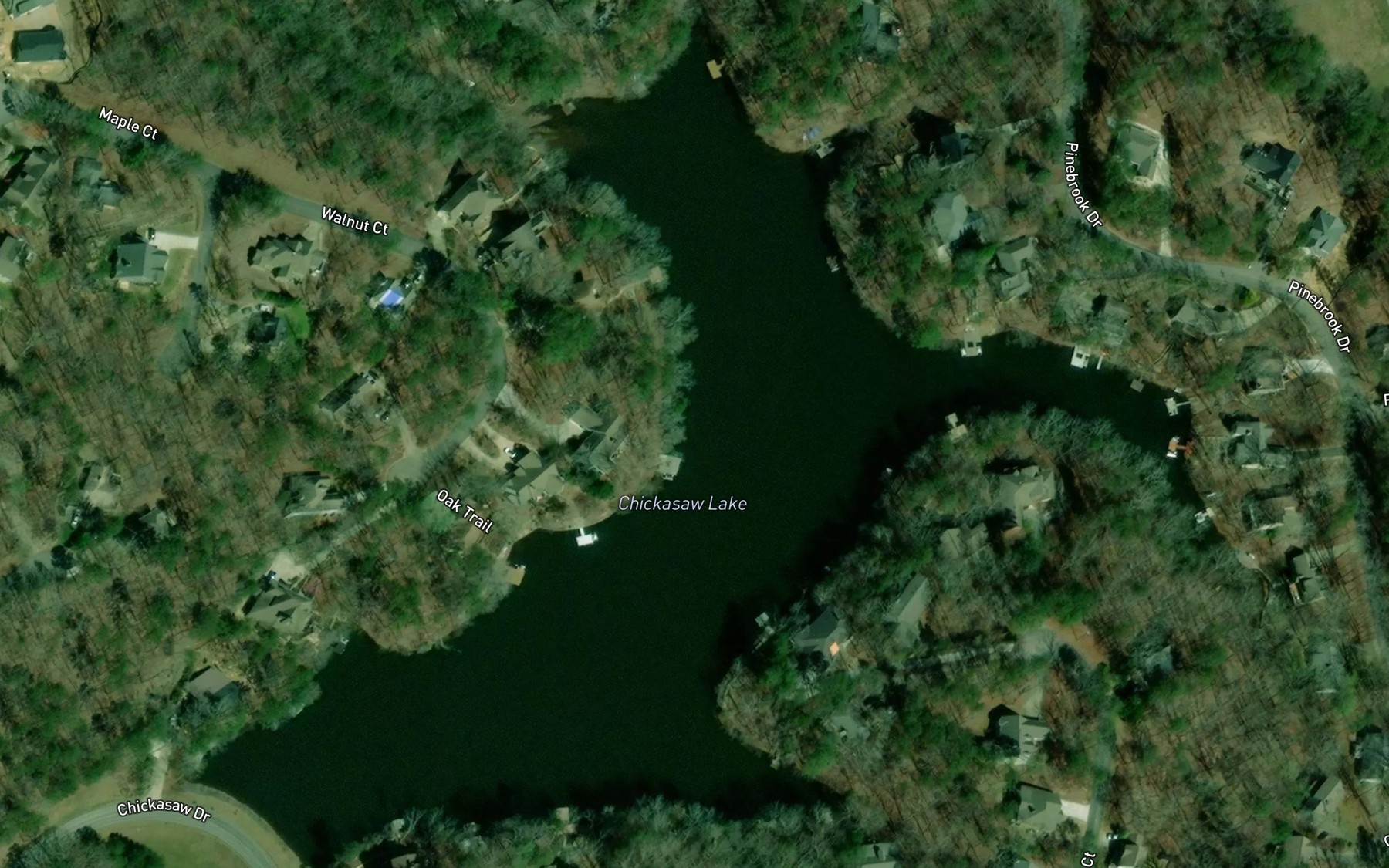 Satellite map of the Chickasaw Lake
