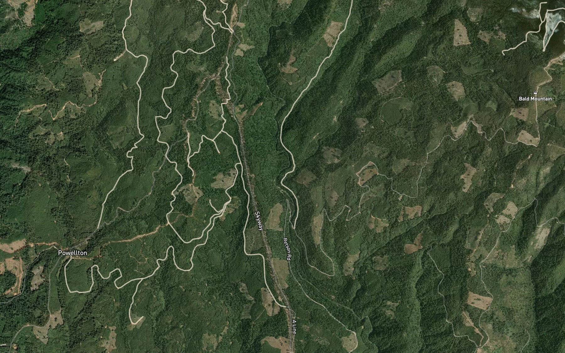 Satellite map of the Last Chance Creek