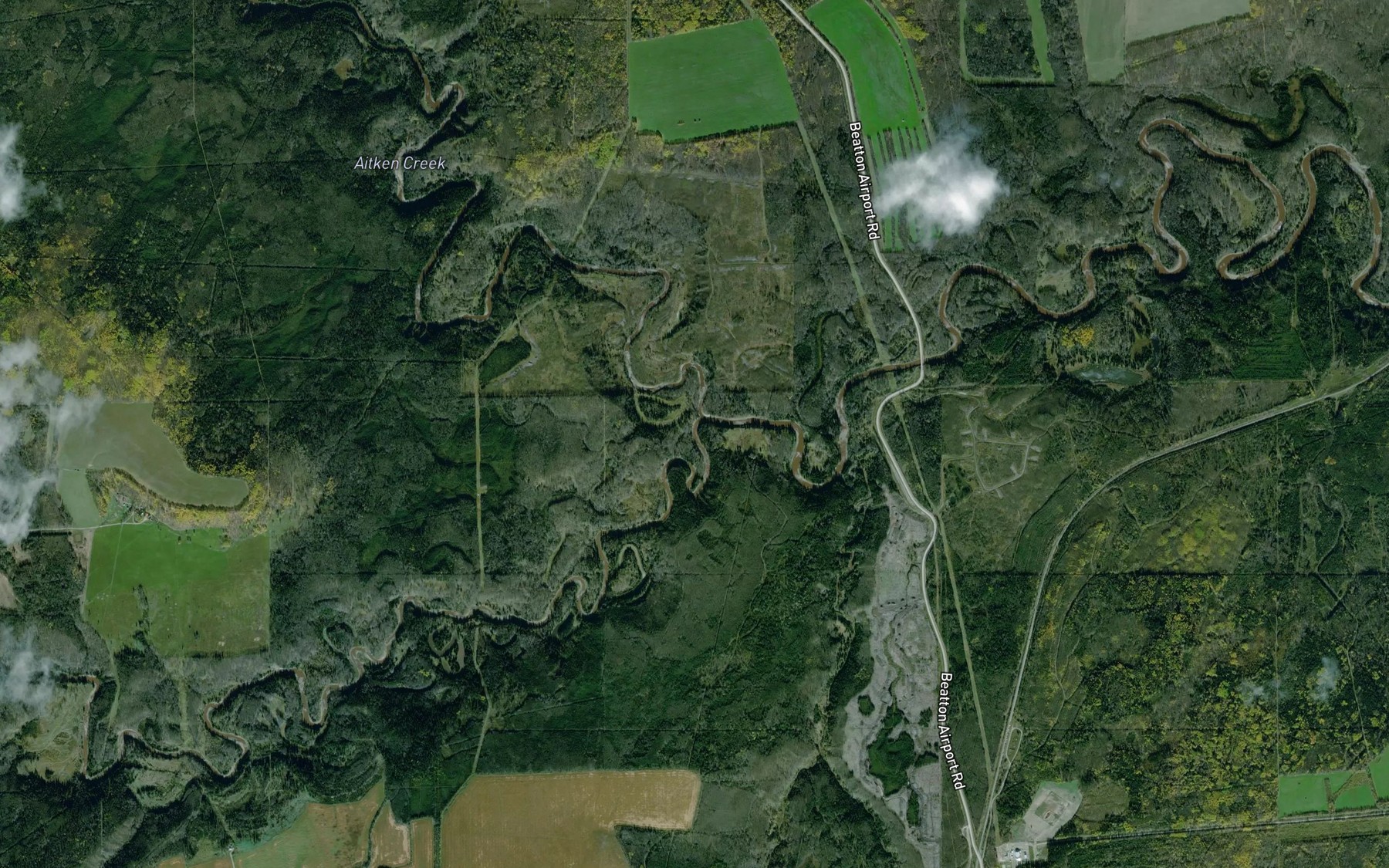 Satellite map of the Aitken Creek