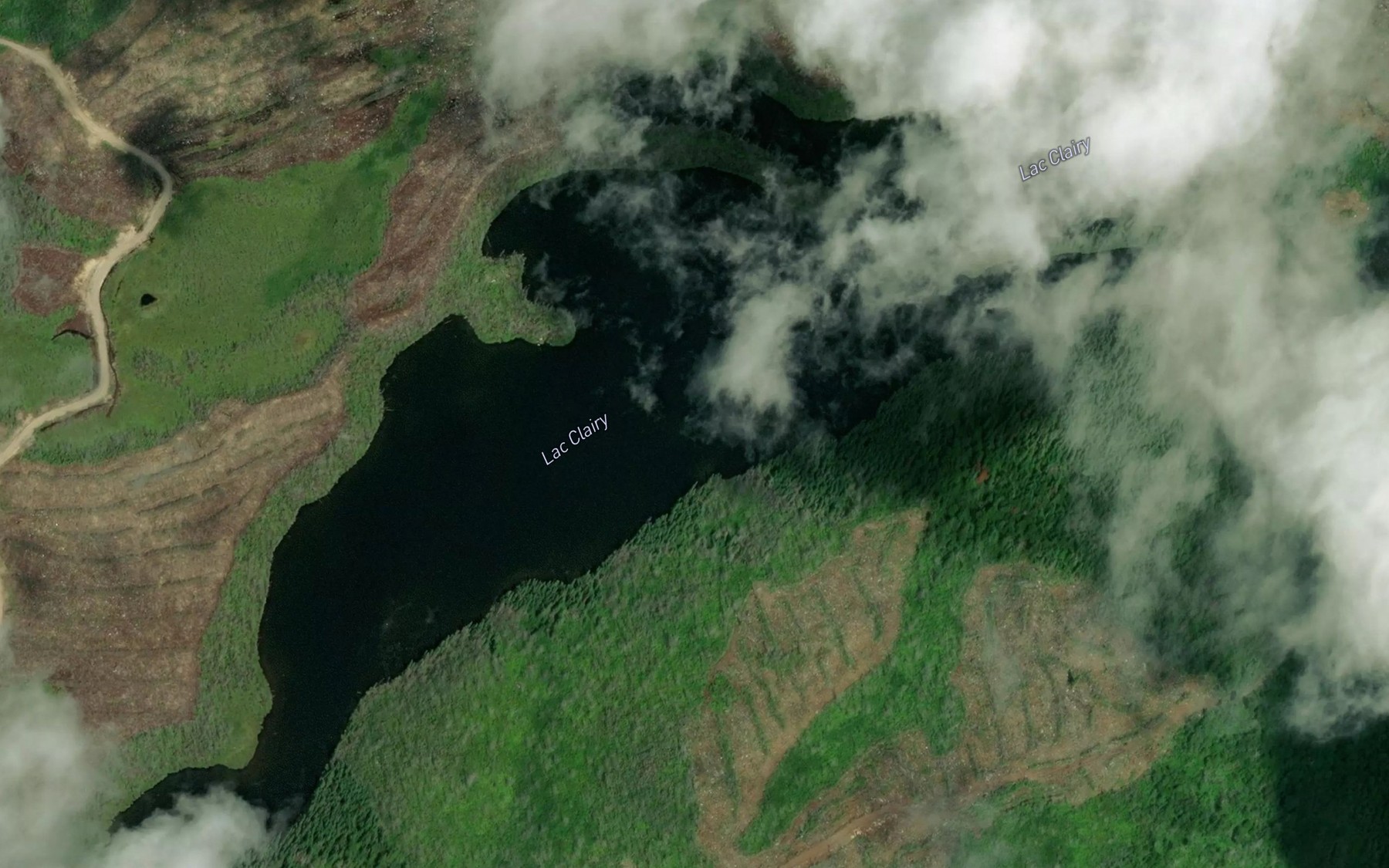 Satellite map of the Lac Clairy