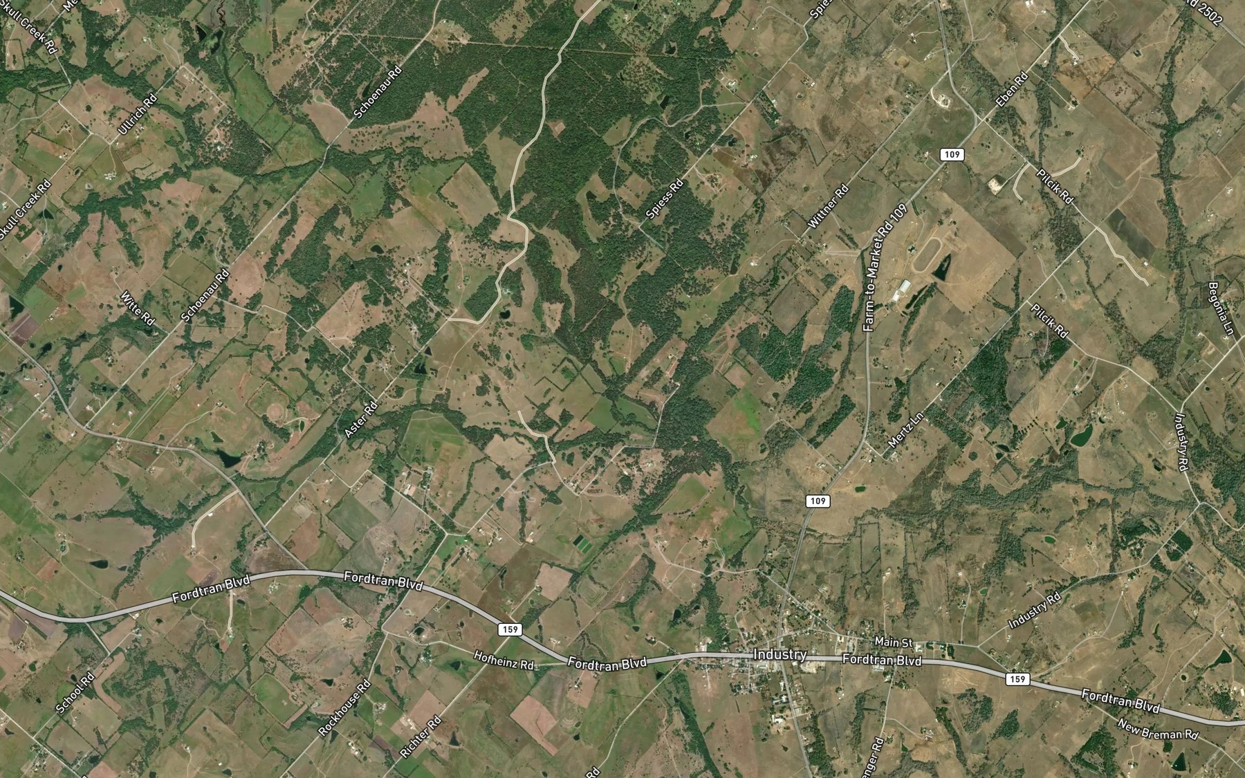 Satellite map of the Dogwood Creek