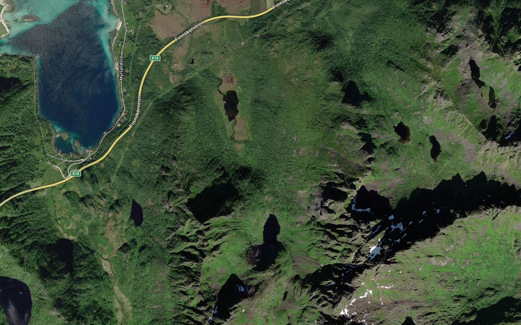 Satellite map of the Storvasselva