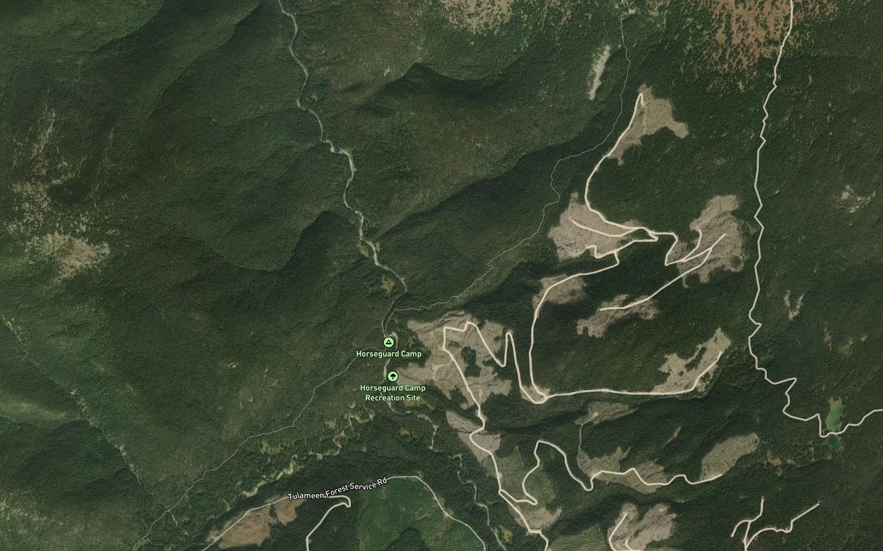 Satellite map of the Squakin Creek