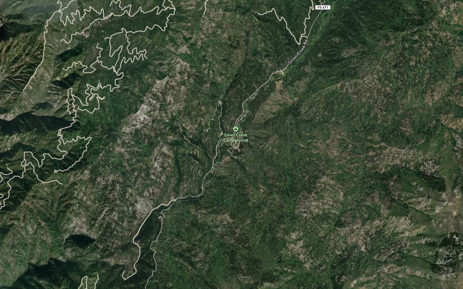 Satellite map of the Control Creek