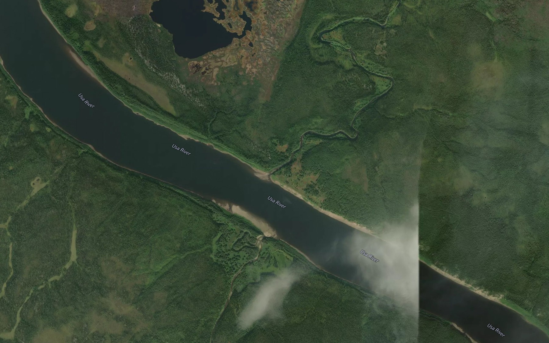 Satellite map of the Malyy Adak