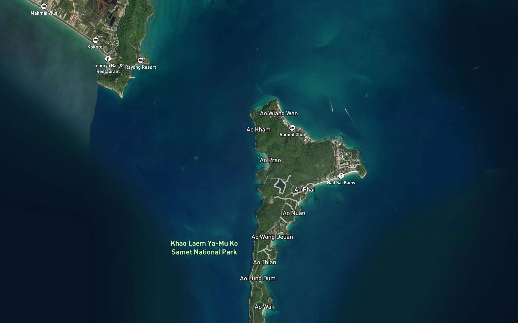 Satellite map of the Ao Phrao