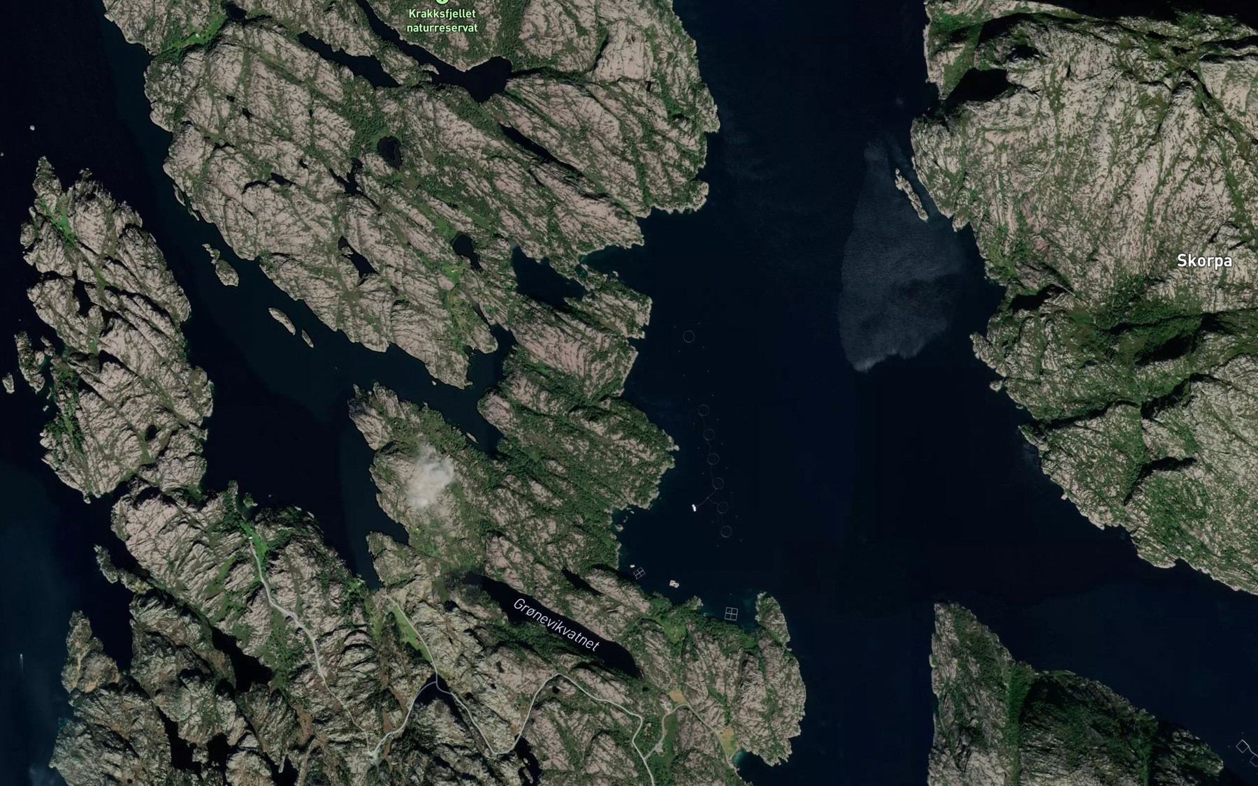 Satellite map of the Vikene