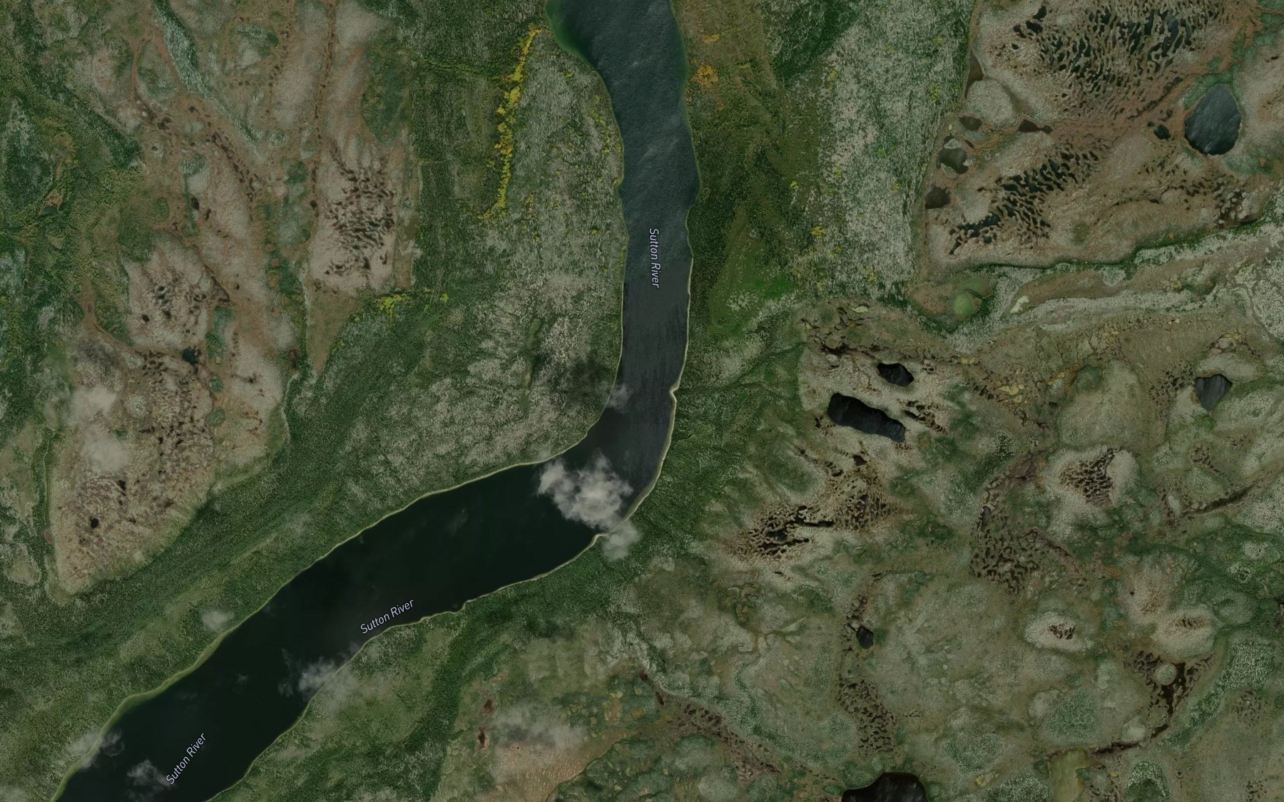 Satellite map of the Hawley Lake