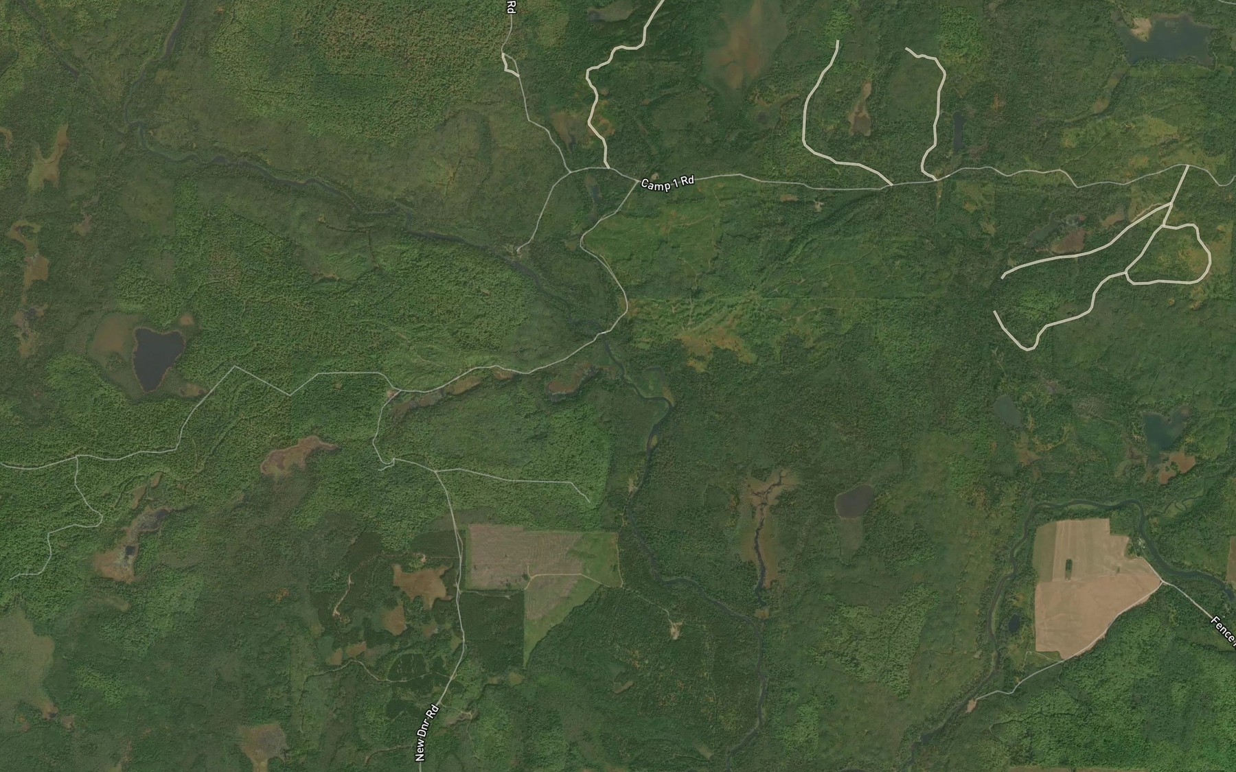 Satellite map of the Nolenchec Creek