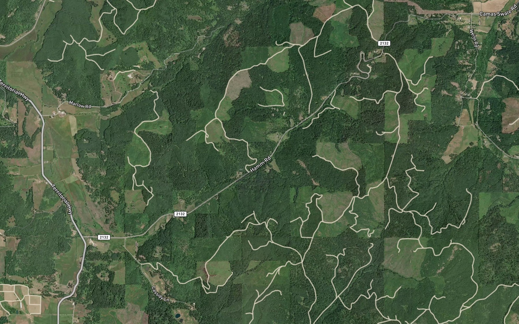 Satellite map of the Rebel Creek