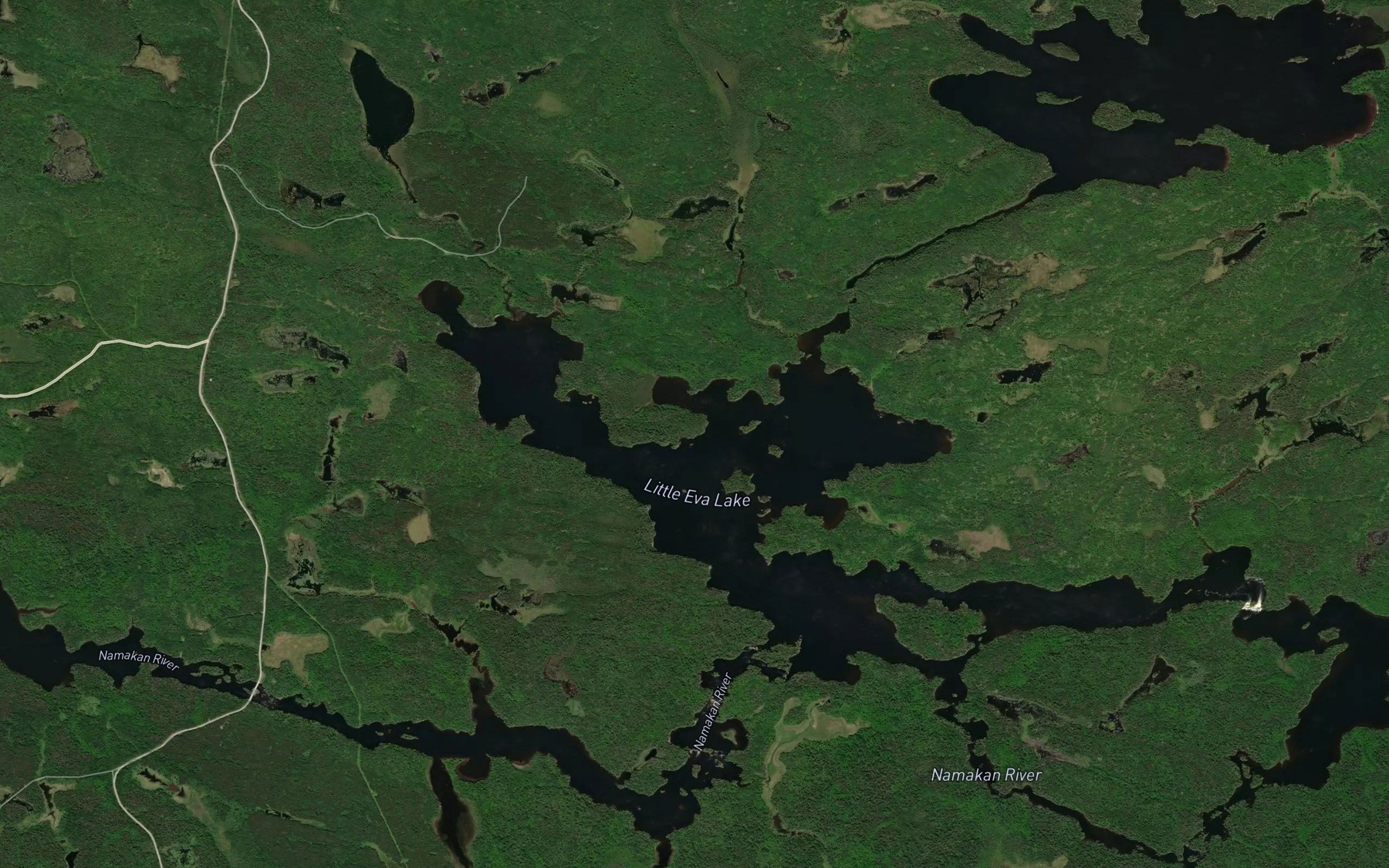 Satellite map of the Little Eva Lake