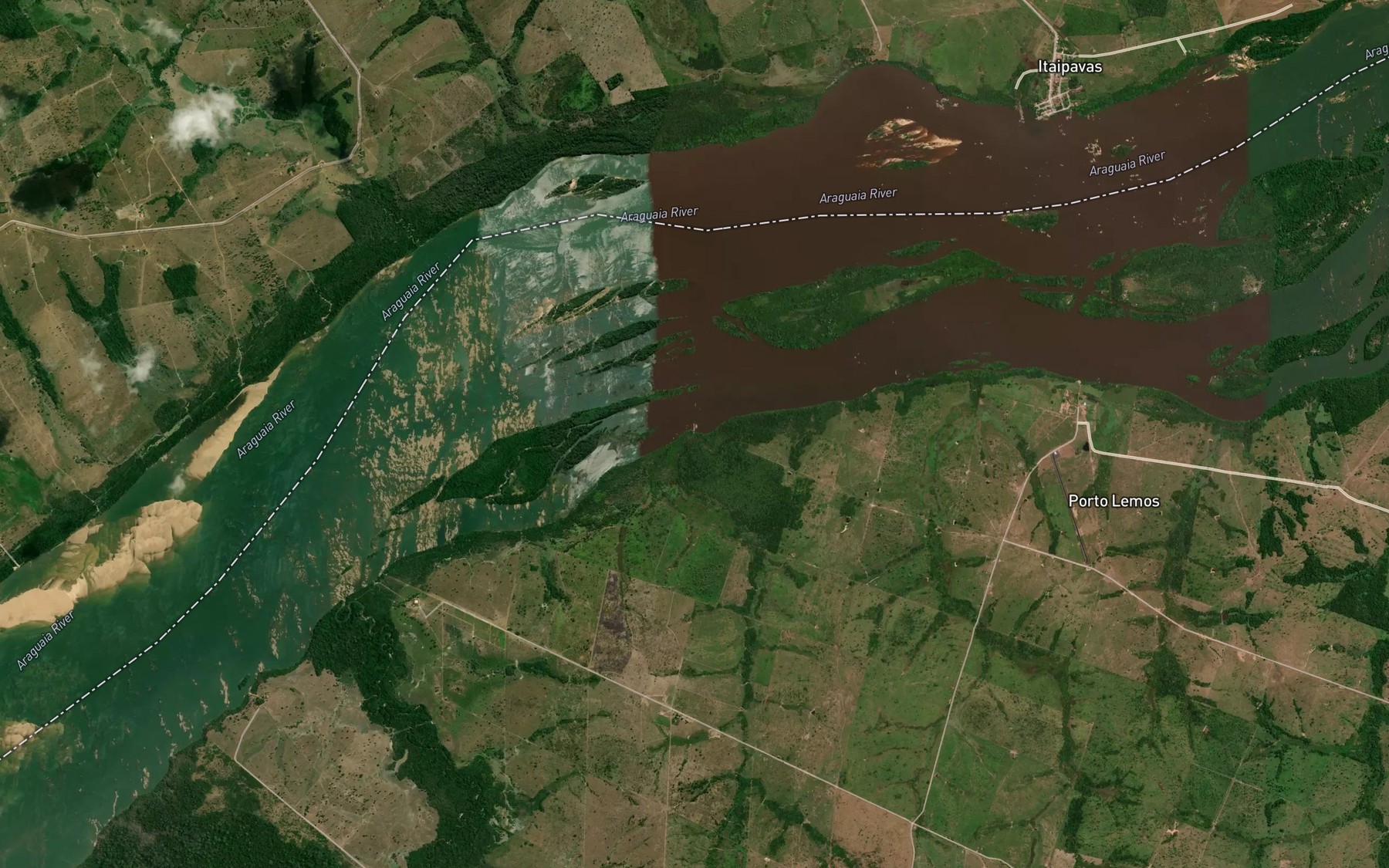 Satellite map of the Corrego Jacu