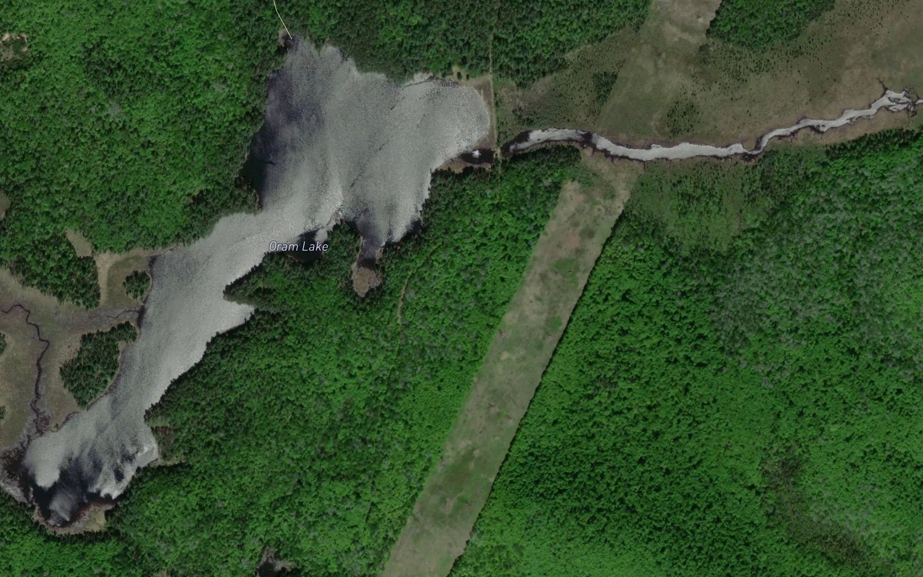 Satellite map of the Oram Lake