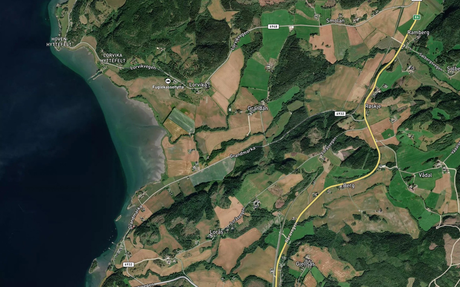 Satellite map of the Lorvikbekken
