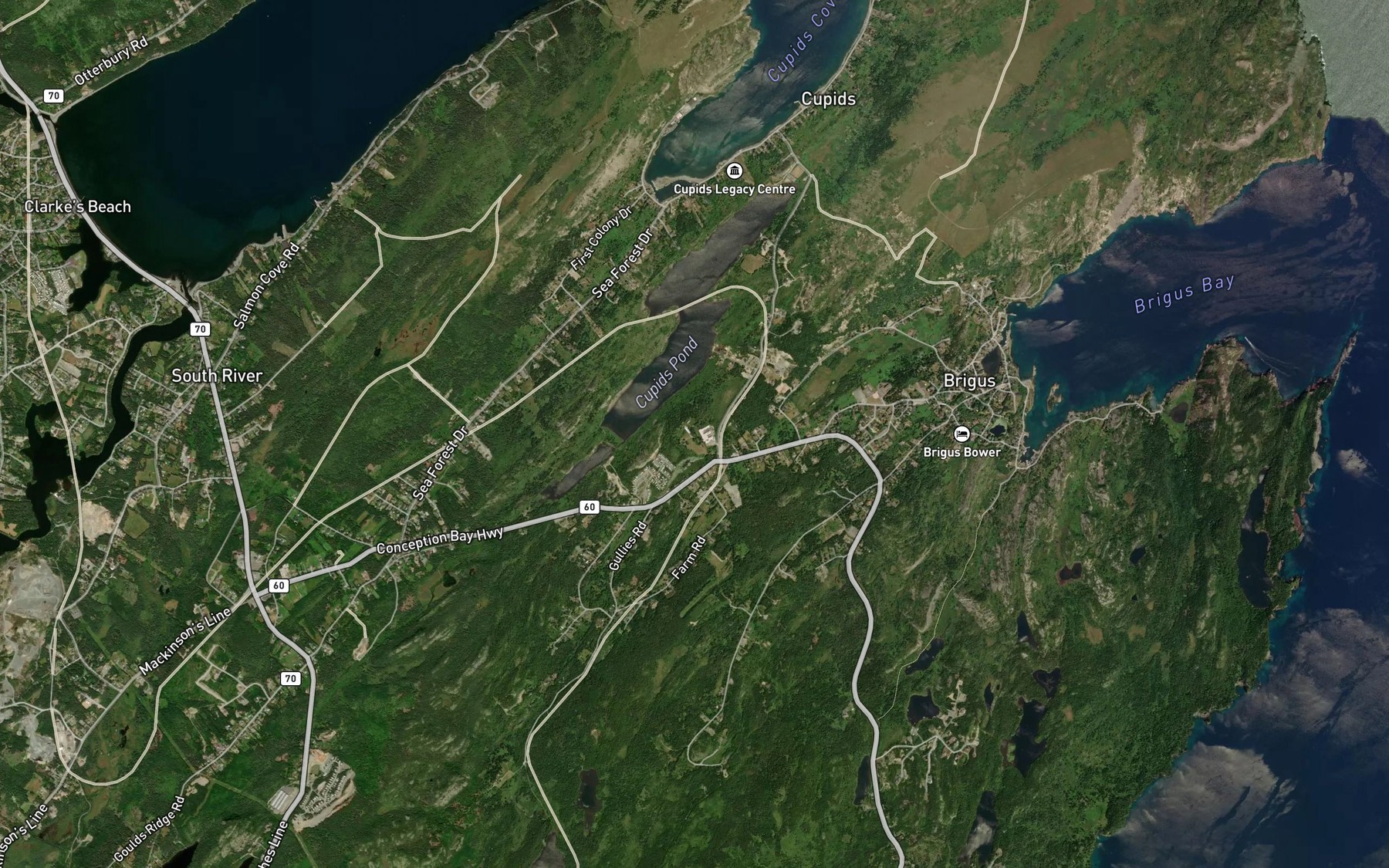 Satellite map of the Rodgers Brook