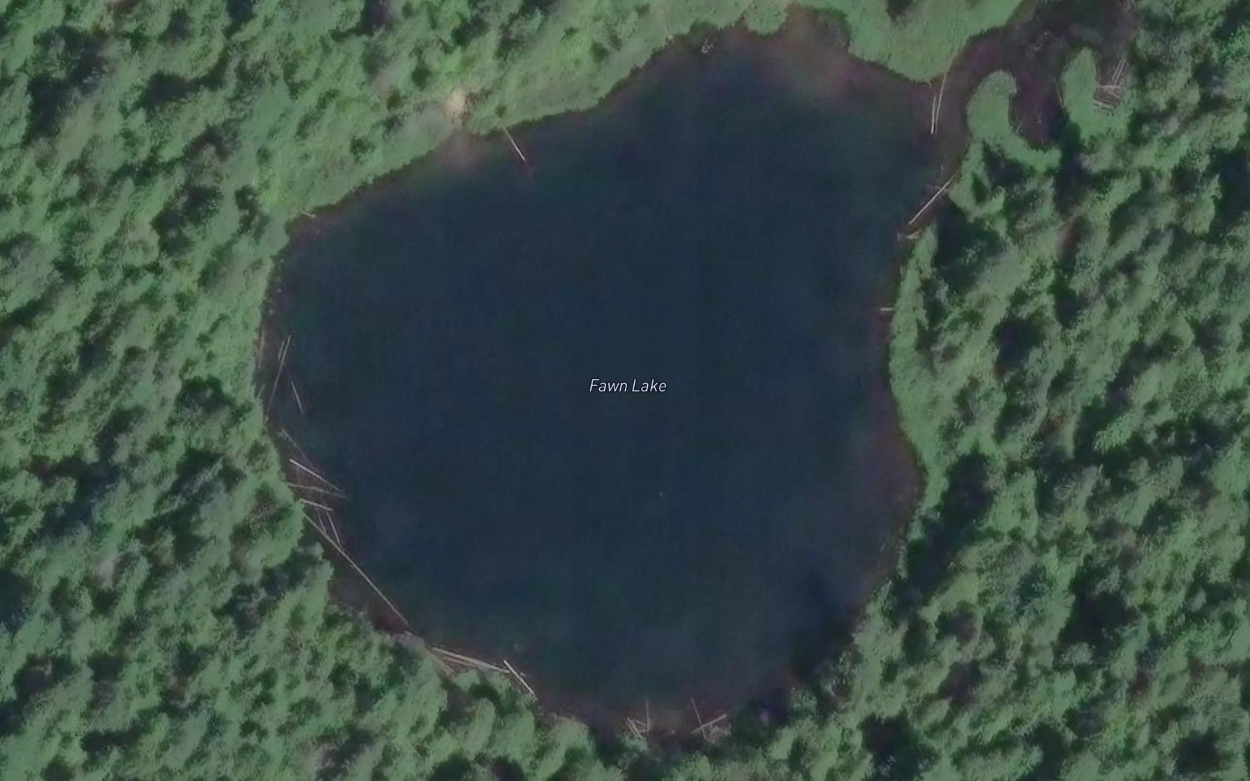 Satellite map of the Fawn Lake