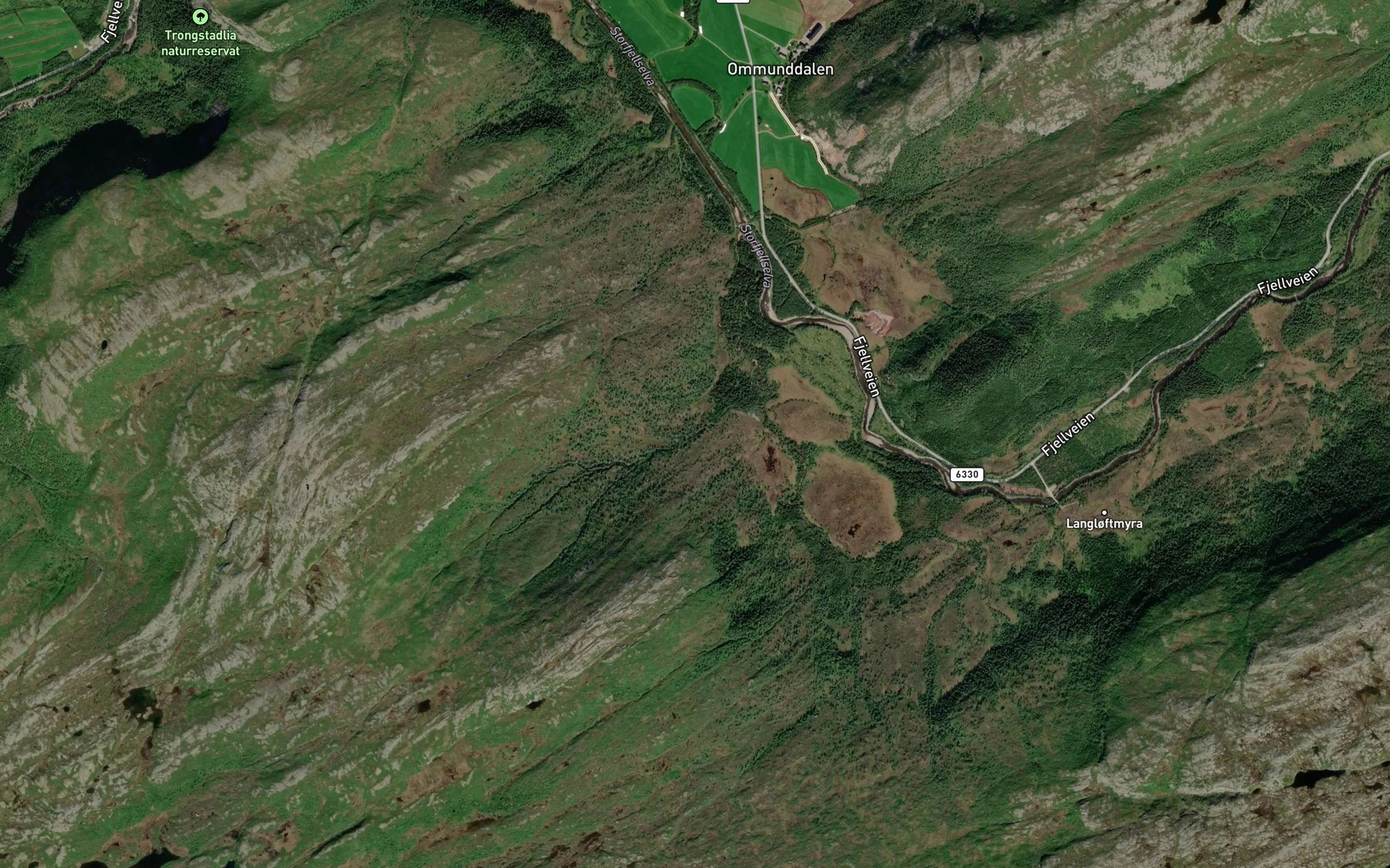 Satellite map of the Middagsskardbekken