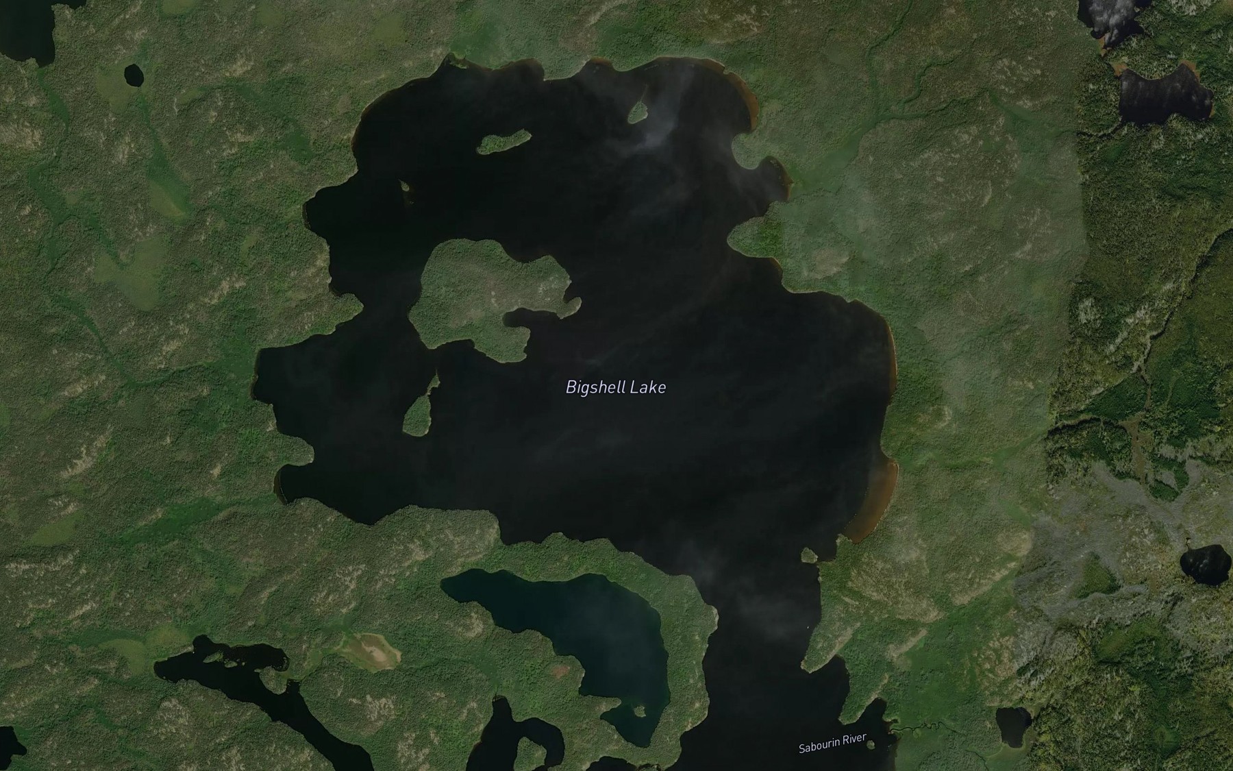 Satellite map of the Bigshell Lake
