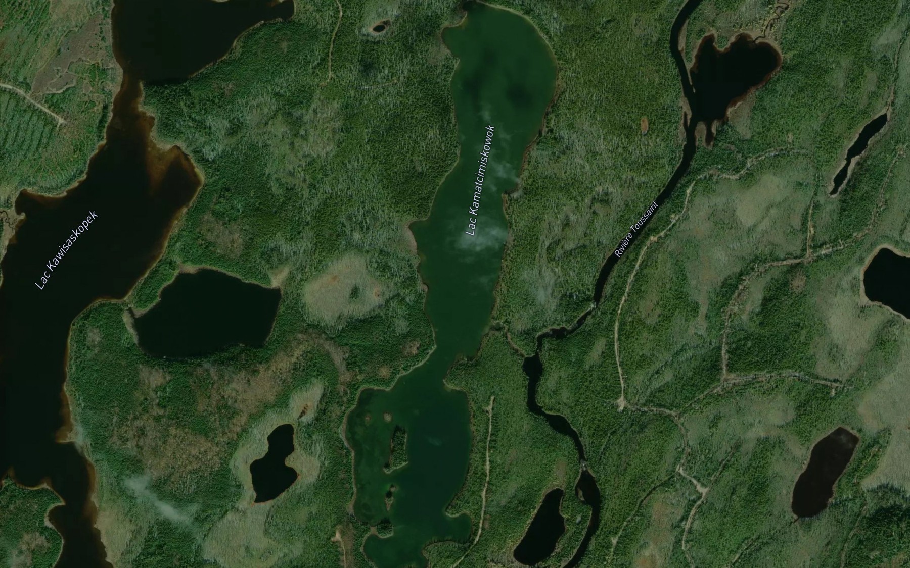 Satellite map of the Lac Kamatcimiskowok