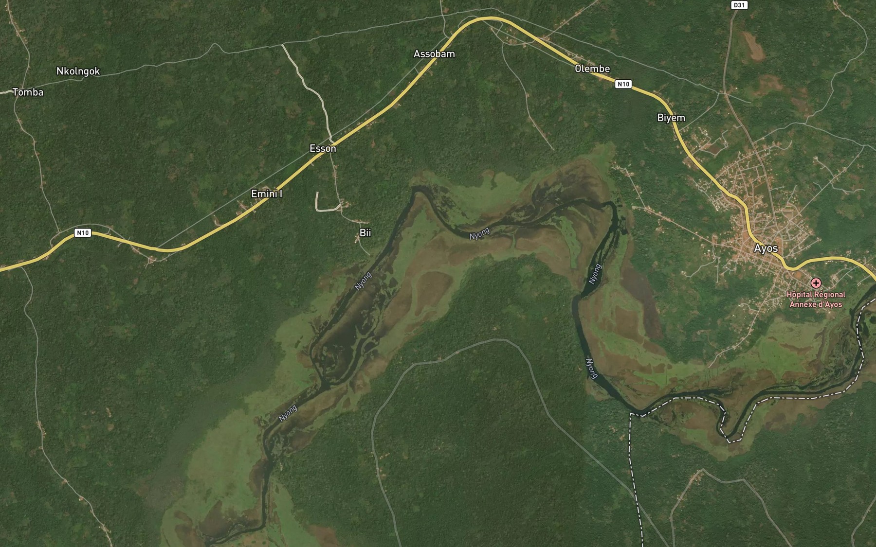Satellite map of the Ndjombo