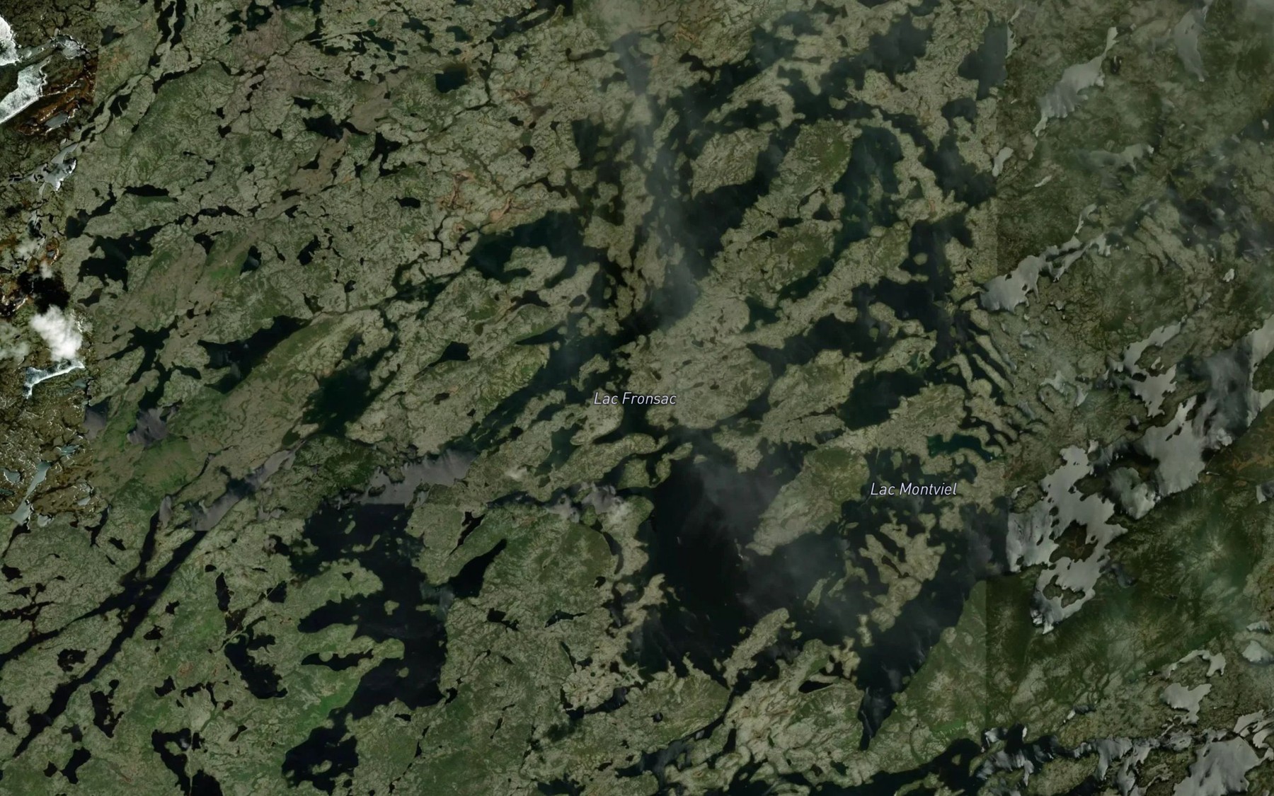 Satellite map of the Lac Fronsac