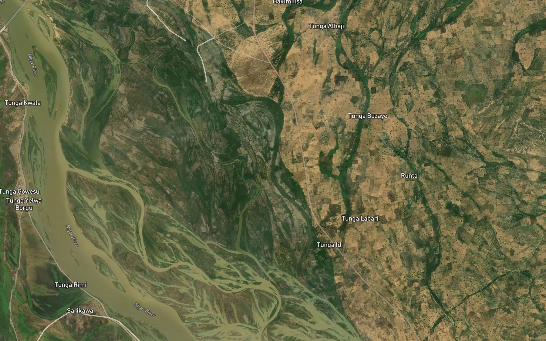 Satellite map of the River Janaua Kura