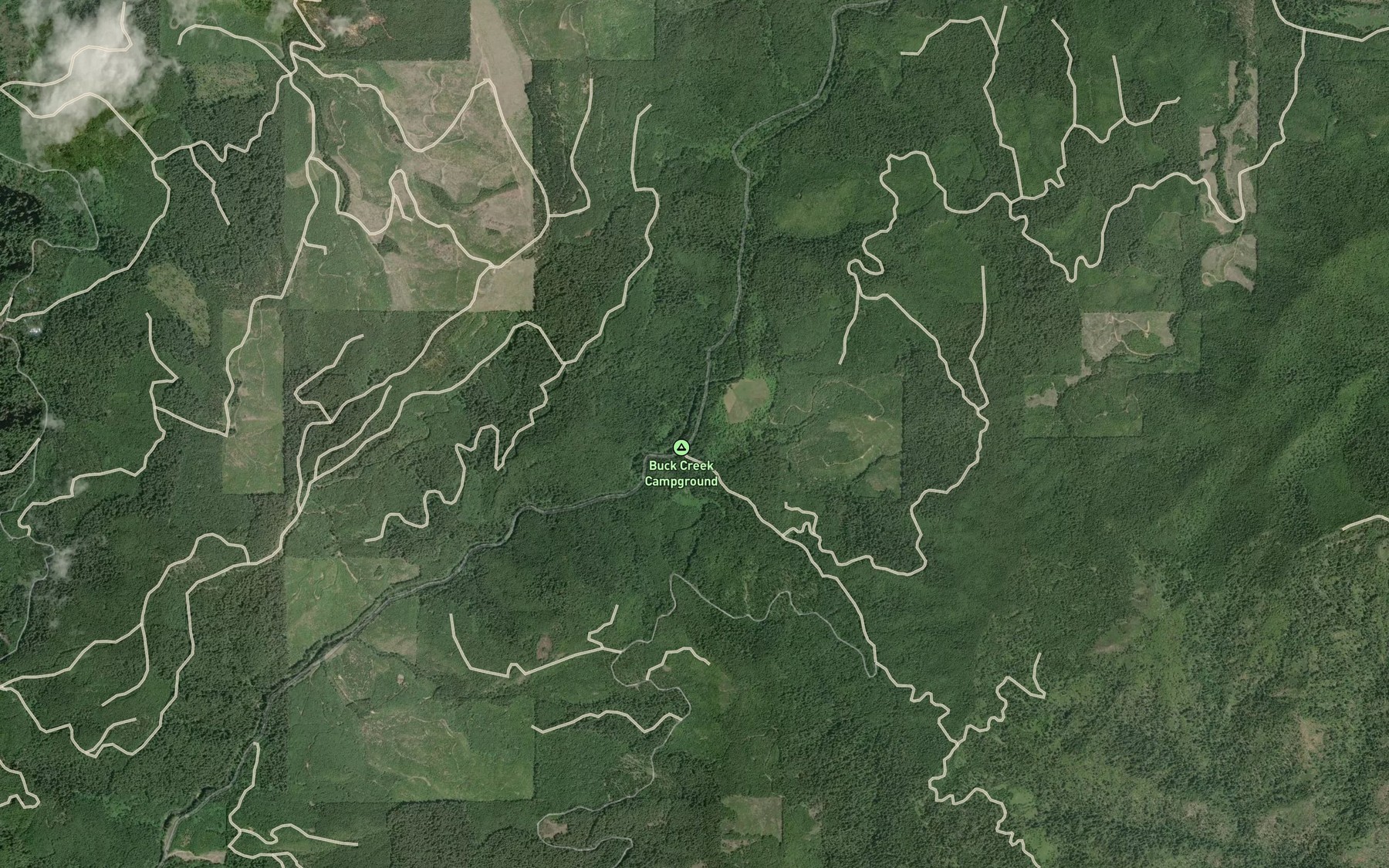 Satellite map of the Barker Creek