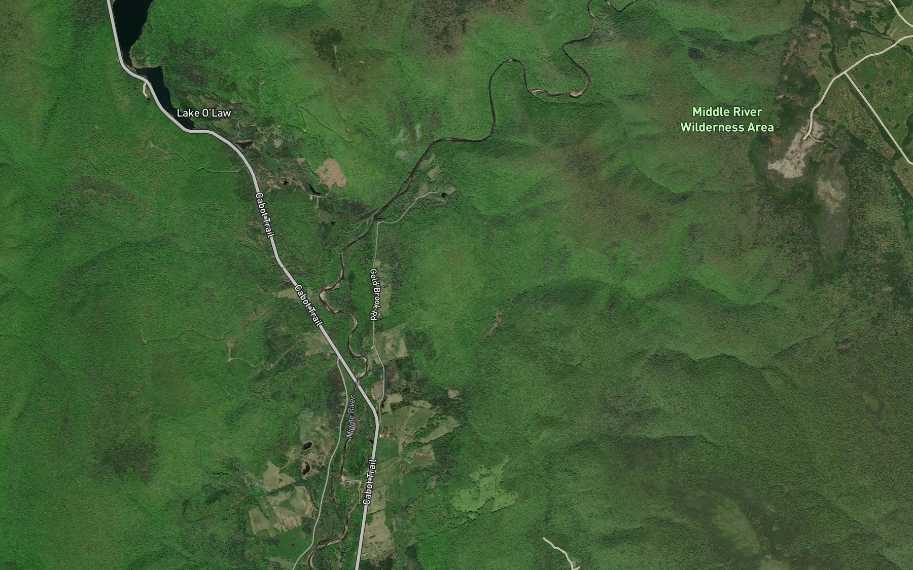 Satellite map of the First Gold Brook