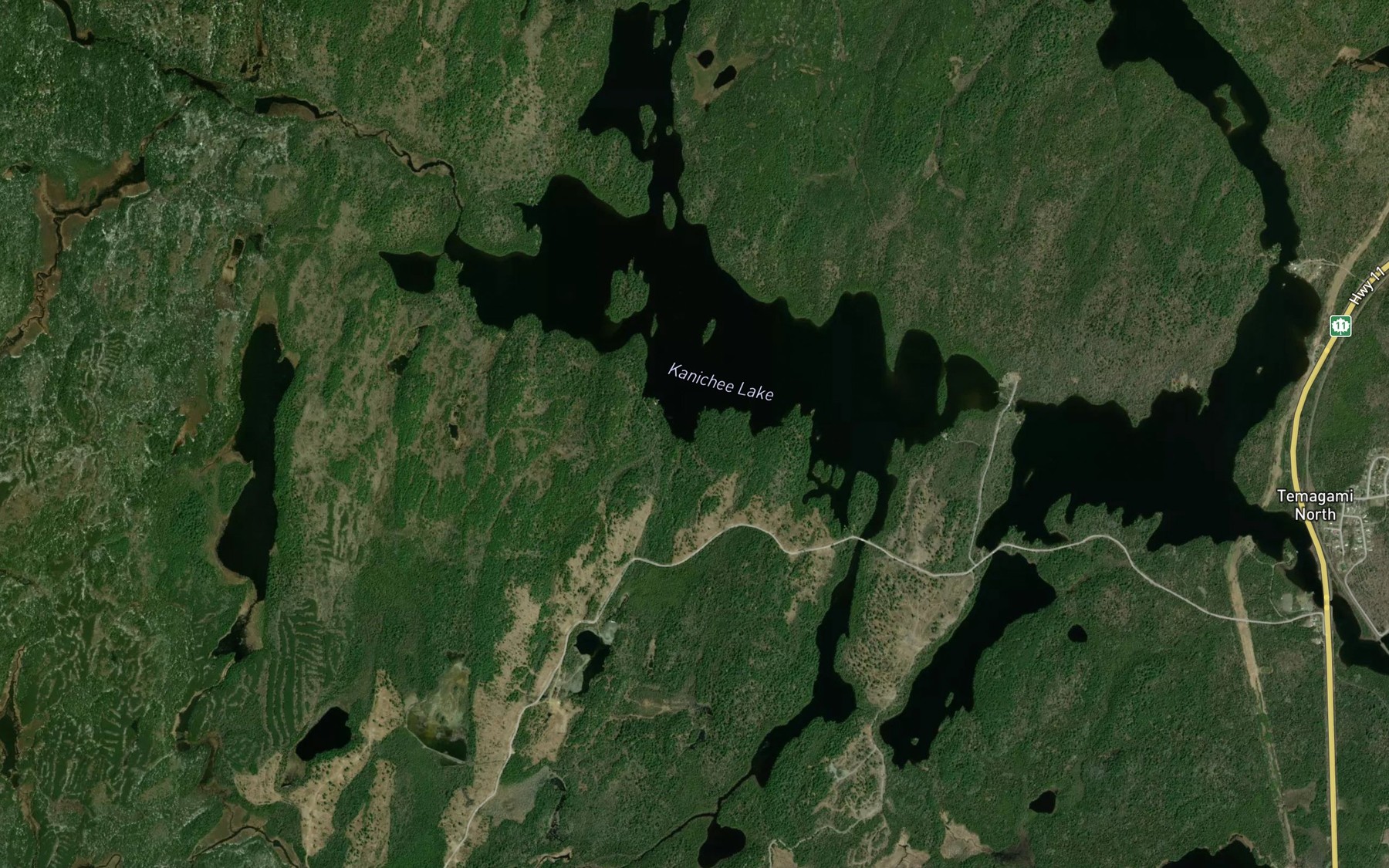 Satellite map of the Kanichee Lake