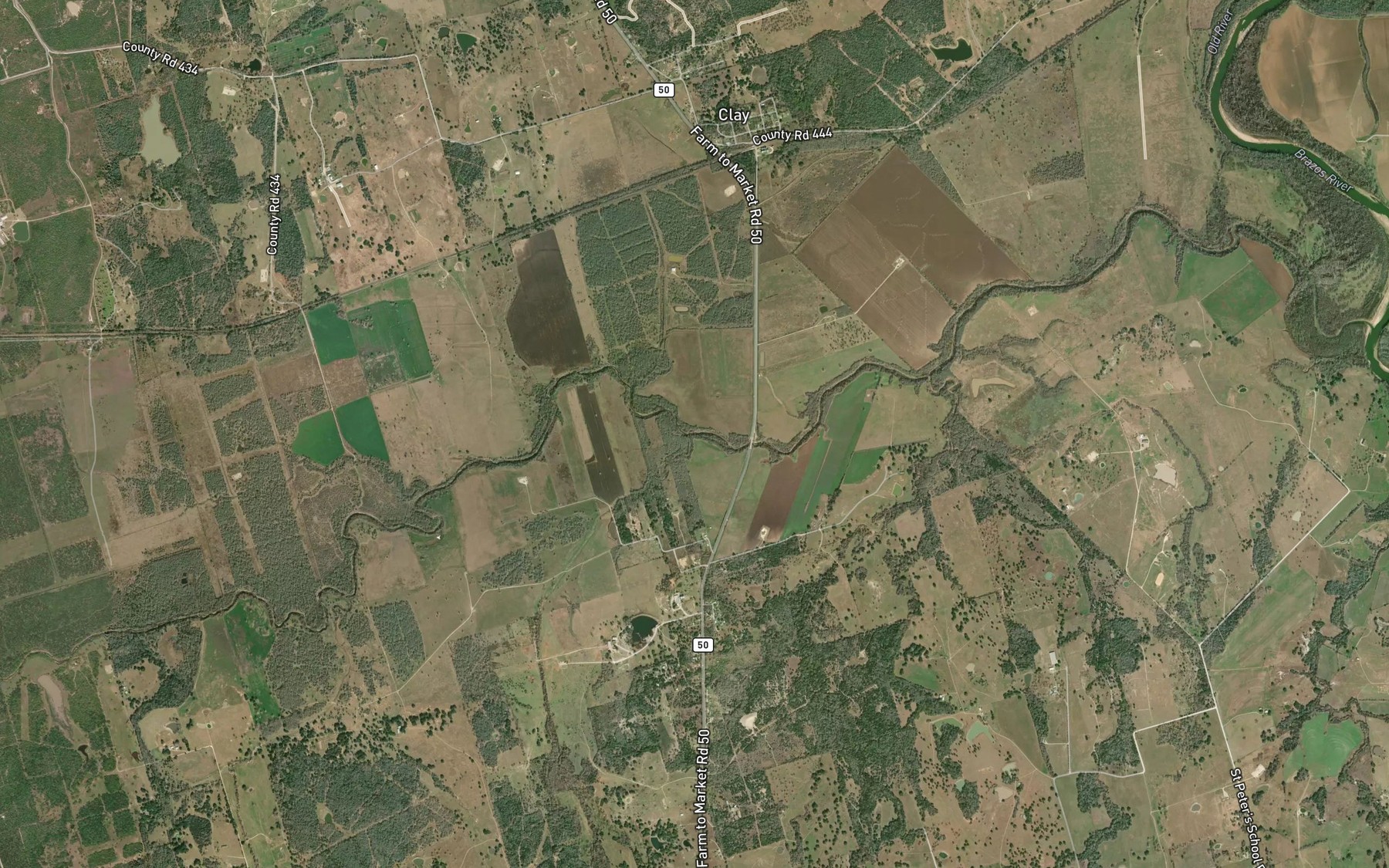 Satellite map of the Independence Creek
