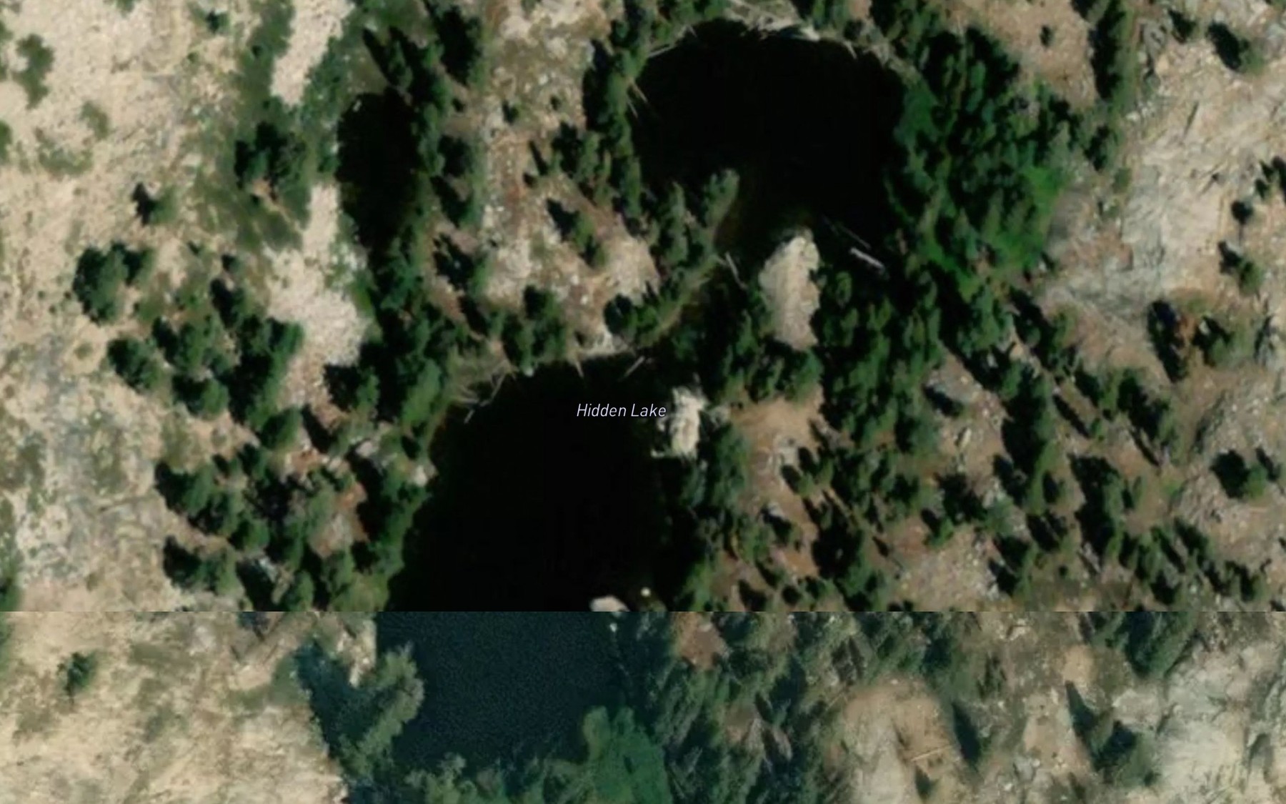 Satellite map of the Hidden Lake