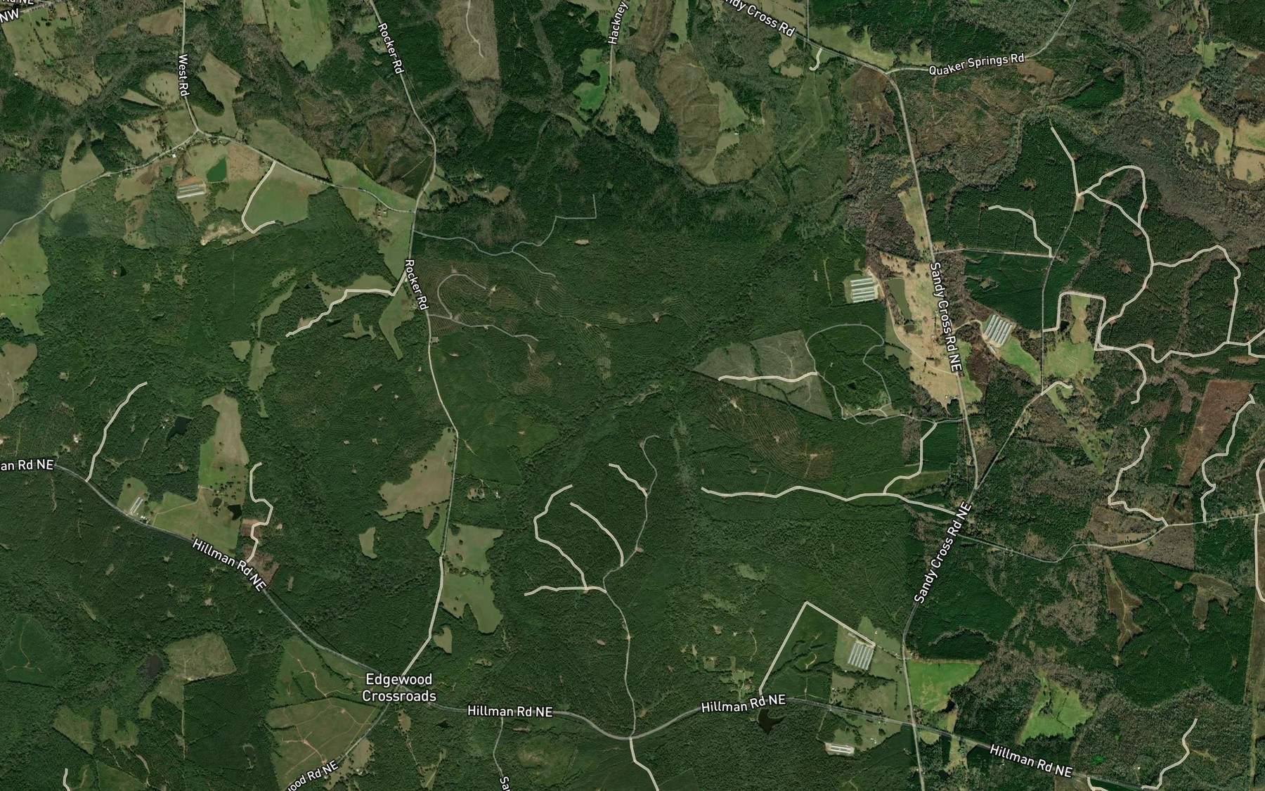 Satellite map of the Powder Creek