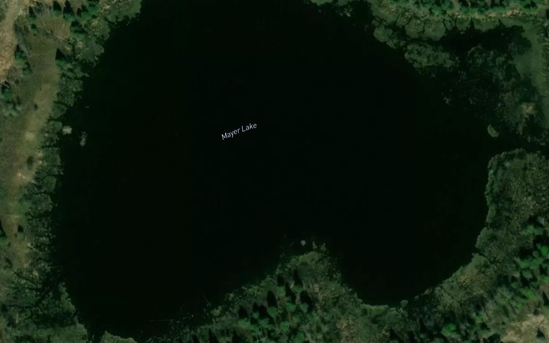 Satellite map of the Mayer Lake