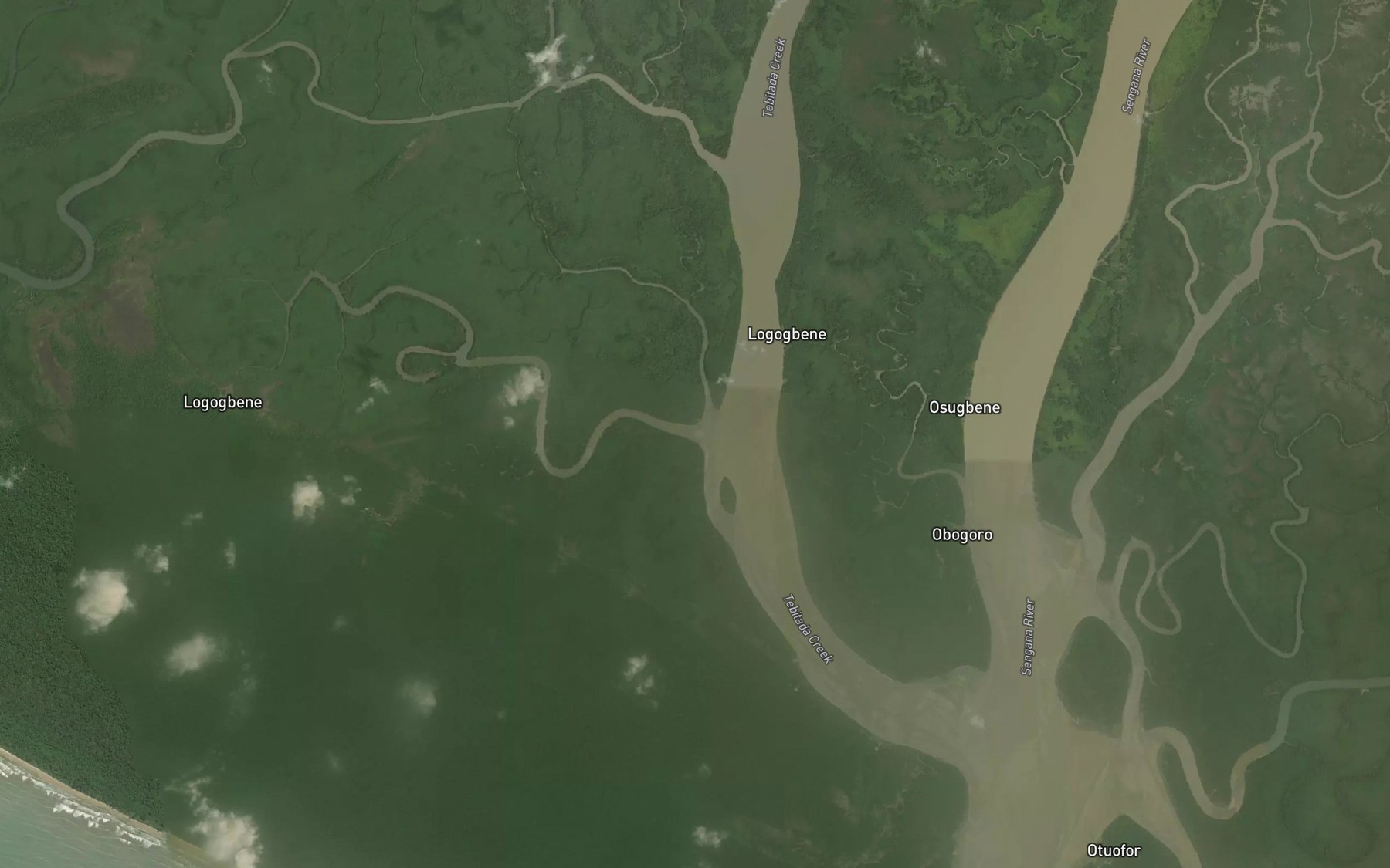 Satellite map of the Logogbene Creek