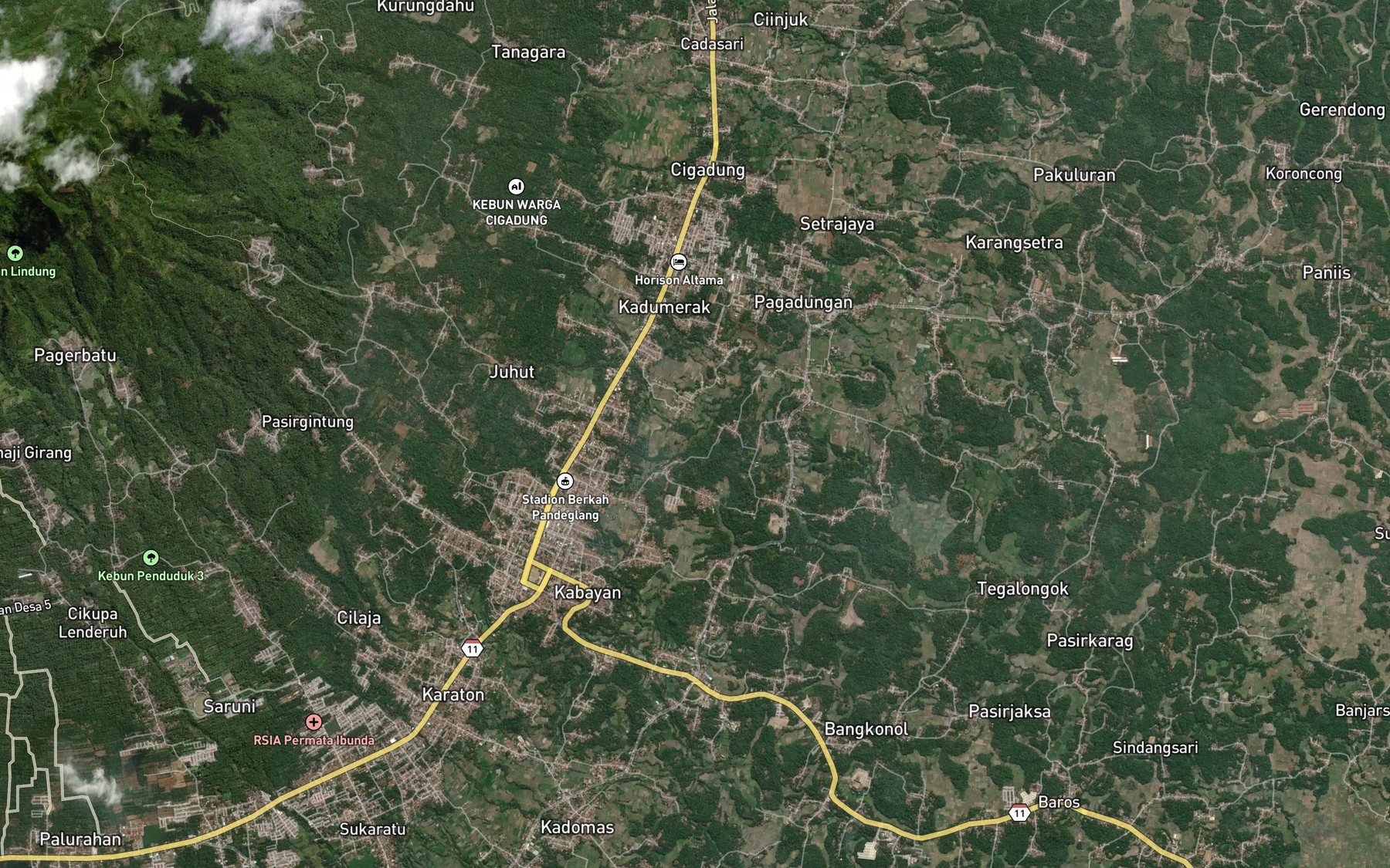 Satellite map of the Ci Kembang