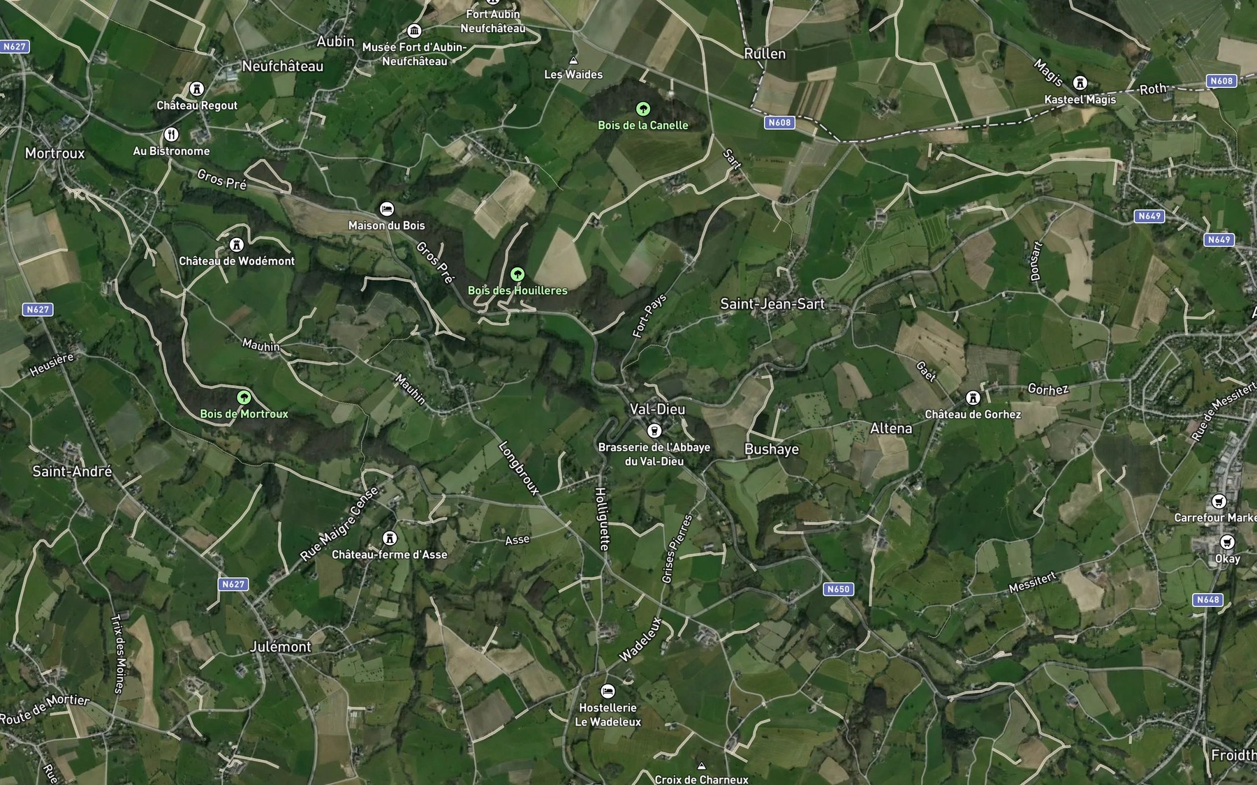 Satellite map of the Bel
