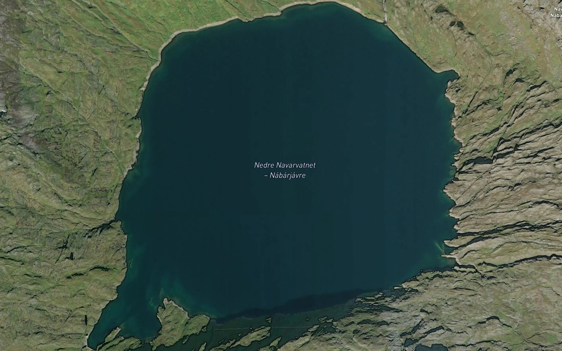 Satellite map of the Nedre Navarvatnet