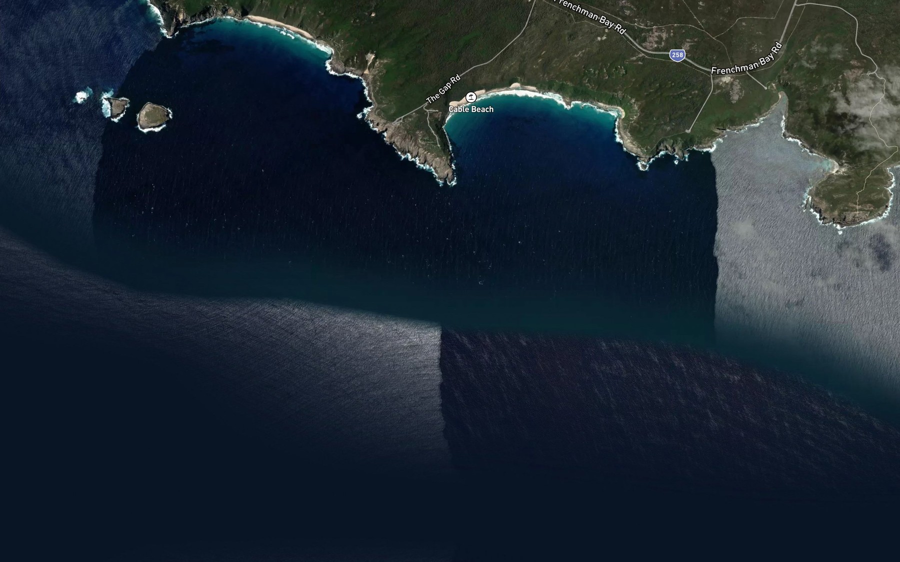 Satellite map of the Cave Shoal