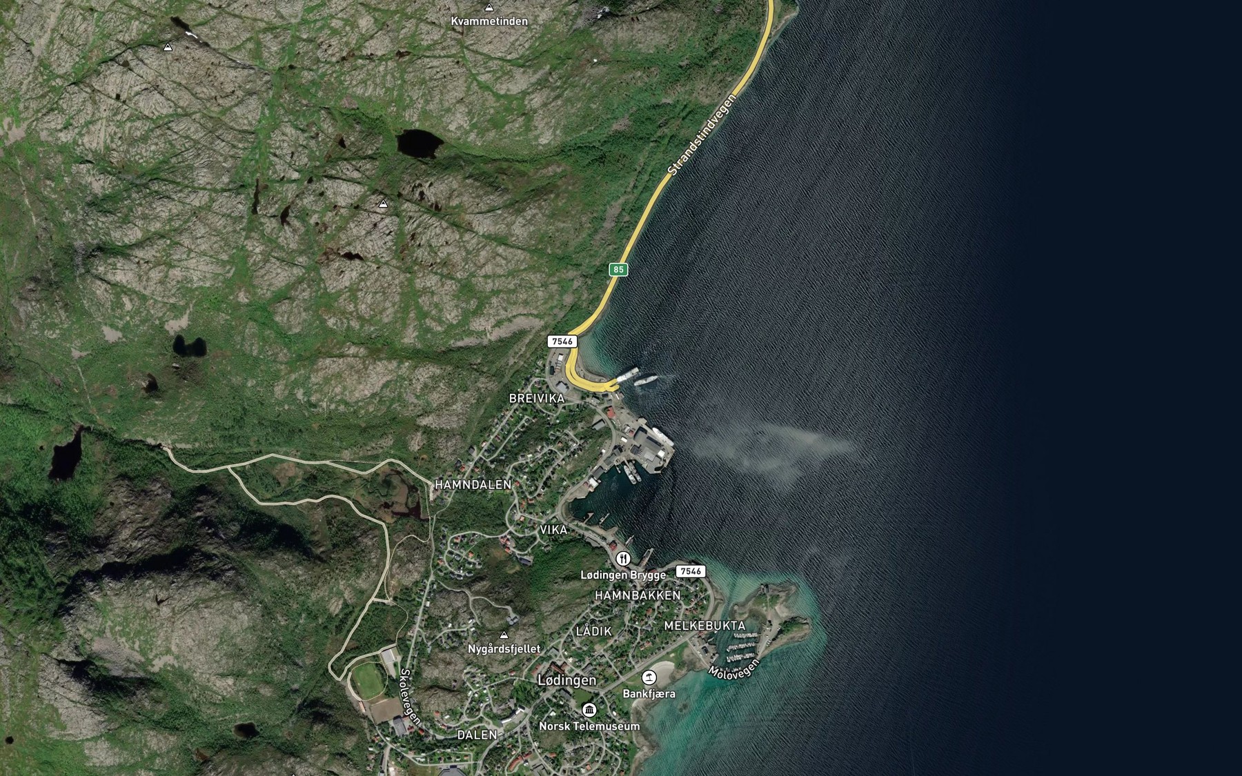 Satellite map of the Breivikbukta