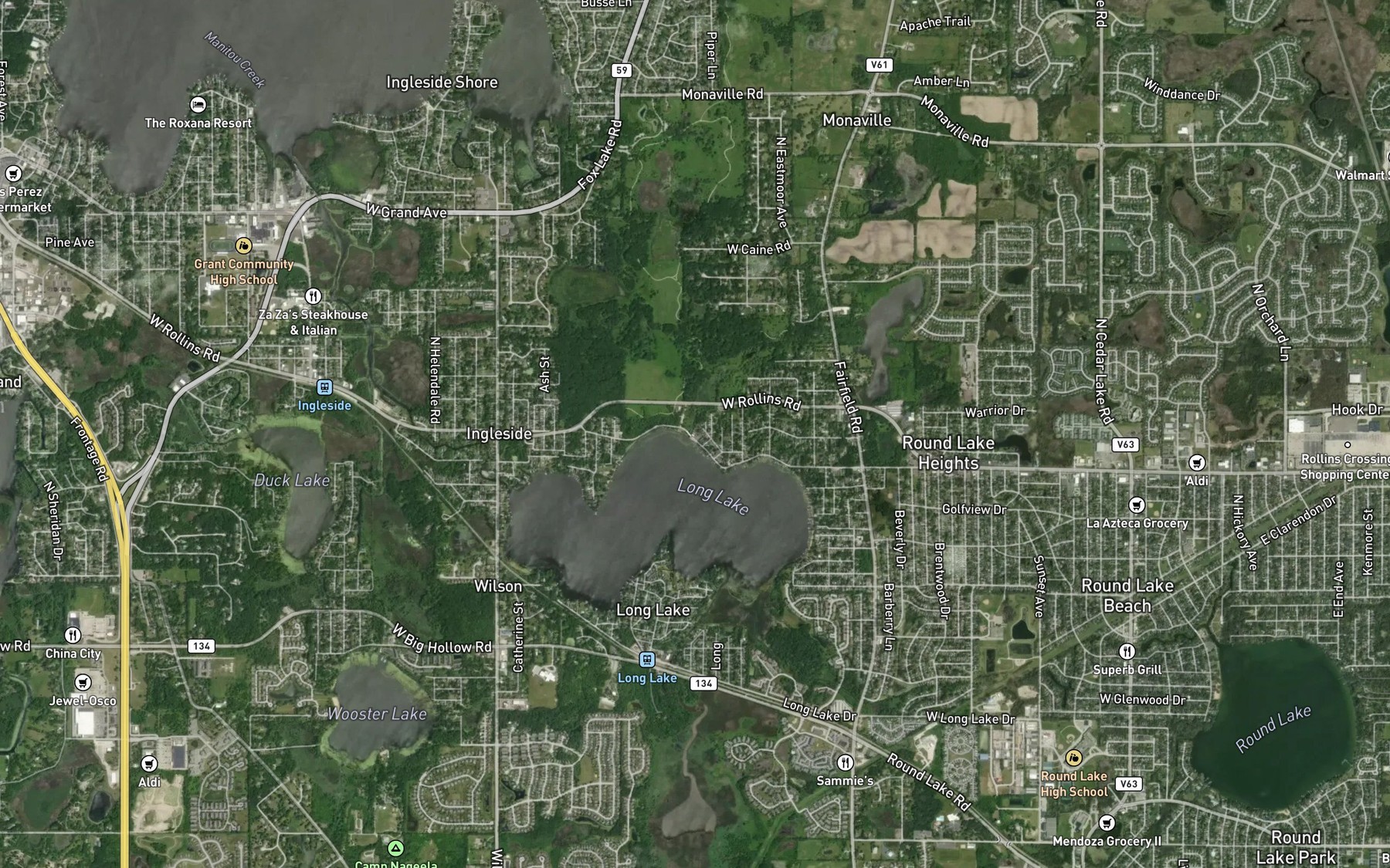 Satellite map of the Eagle Creek