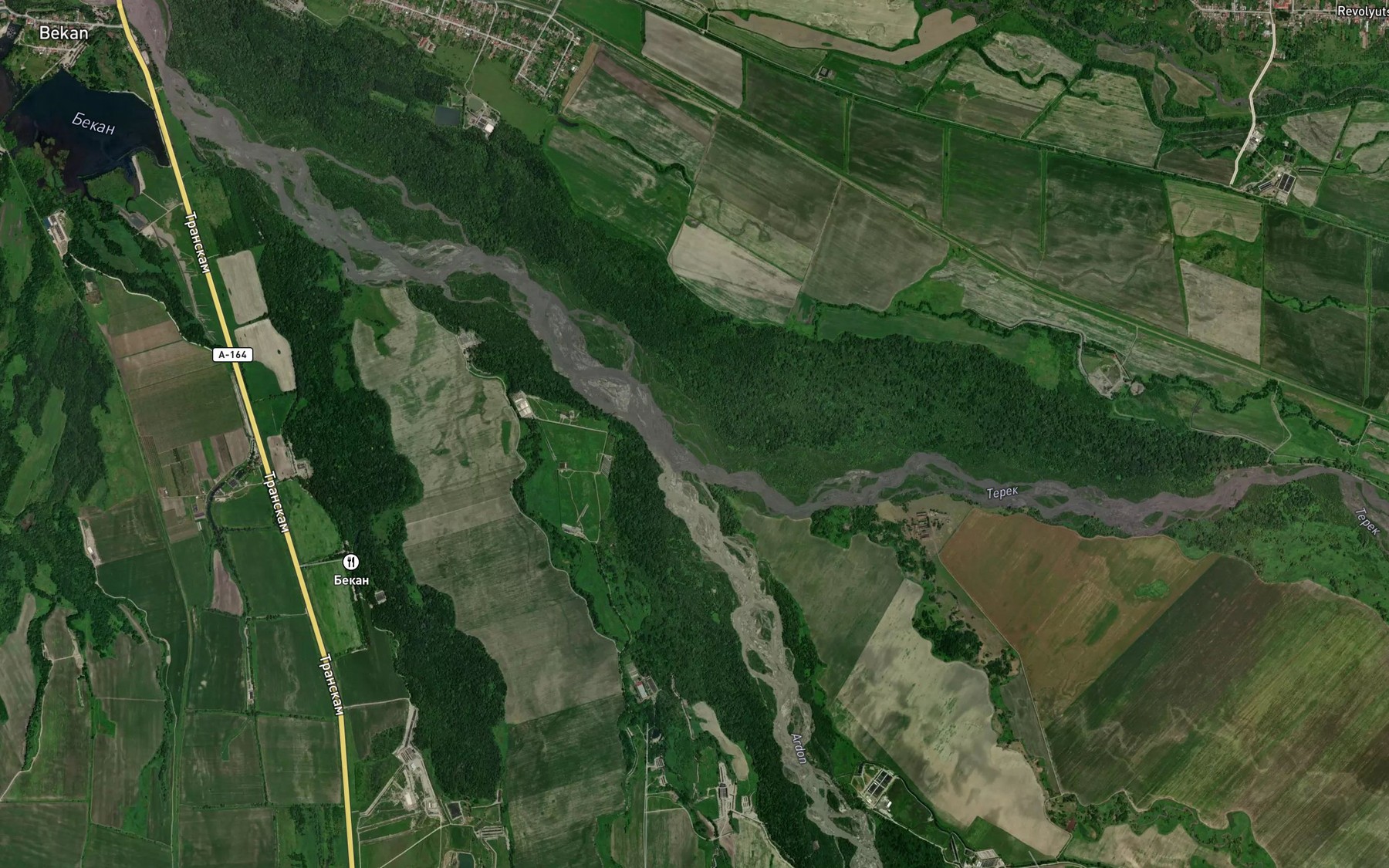 Satellite map of the Ardon