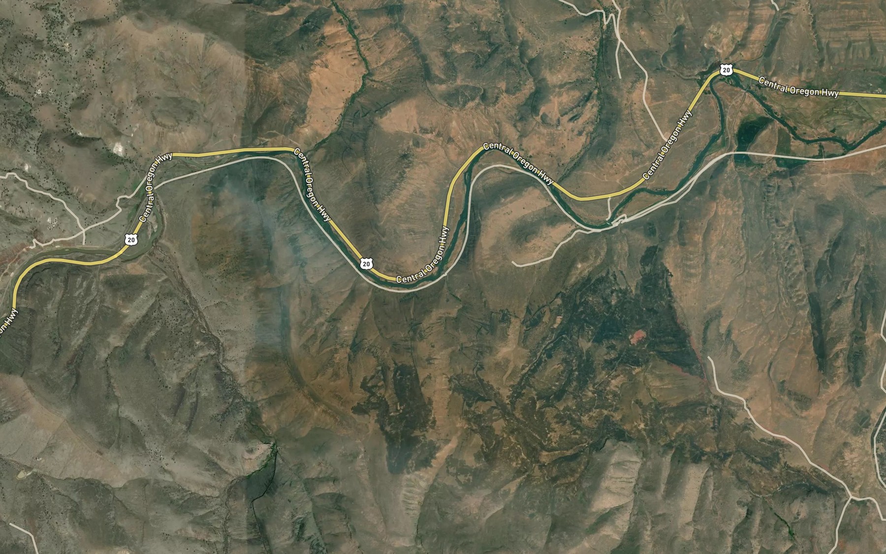 Satellite map of the Pine Creek