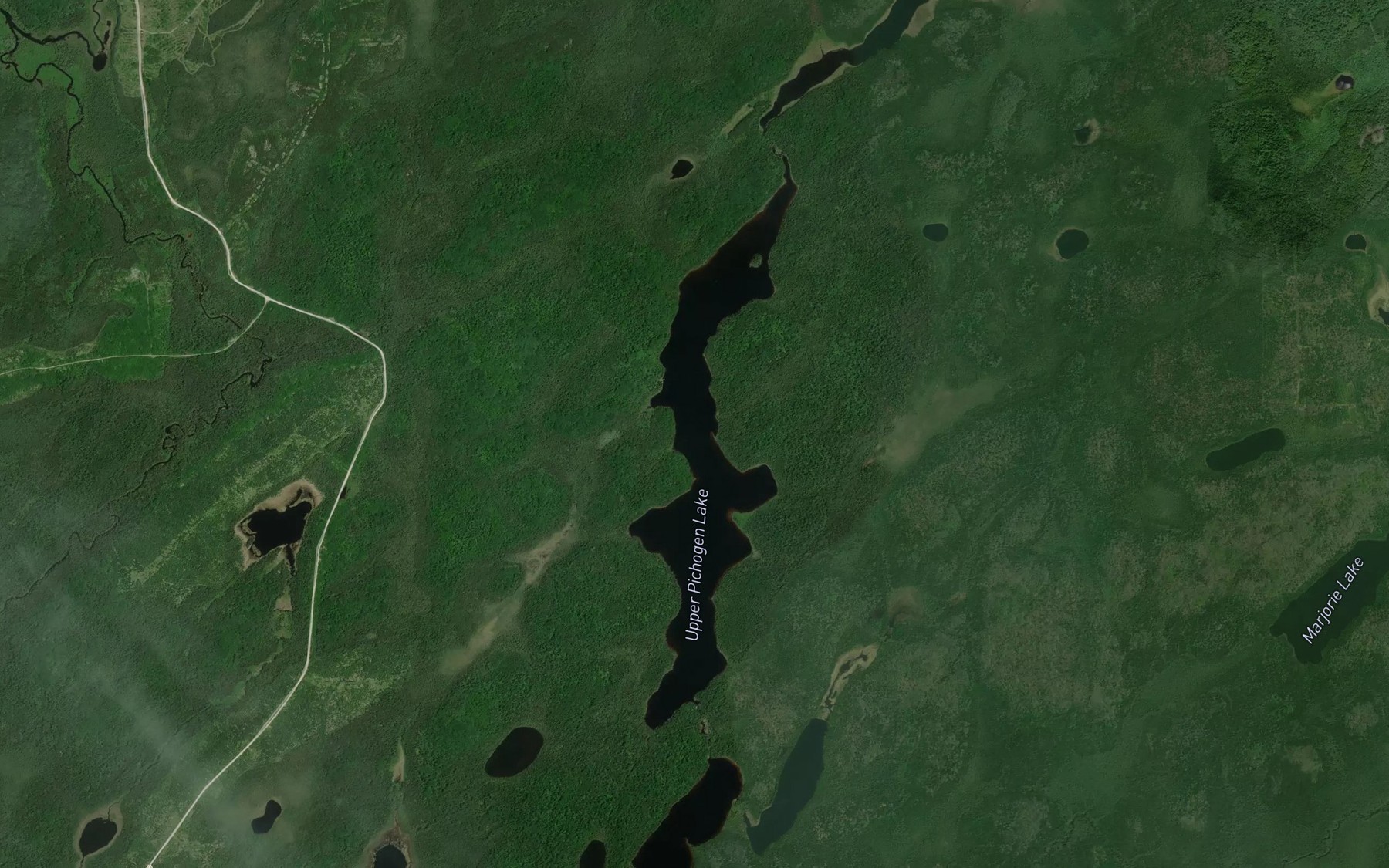 Satellite map of the Upper Pichogen Lake
