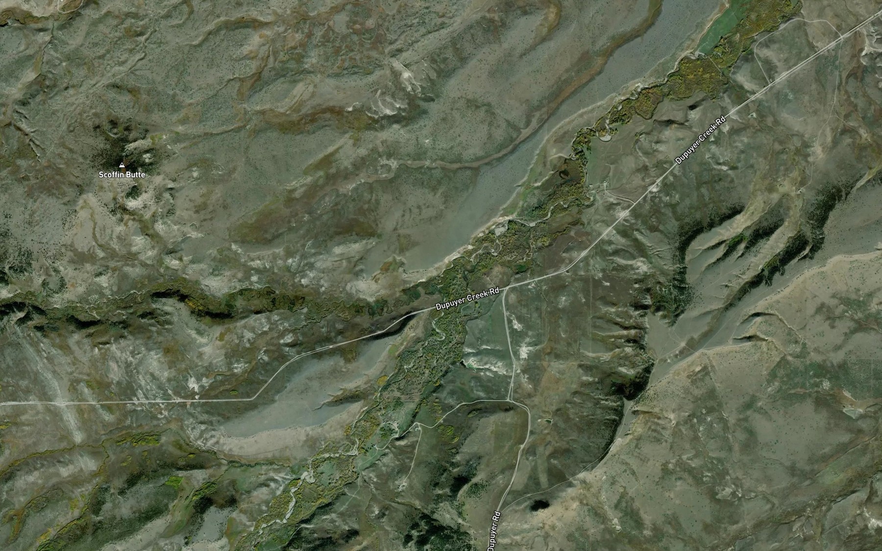 Satellite map of the Scoffin Creek