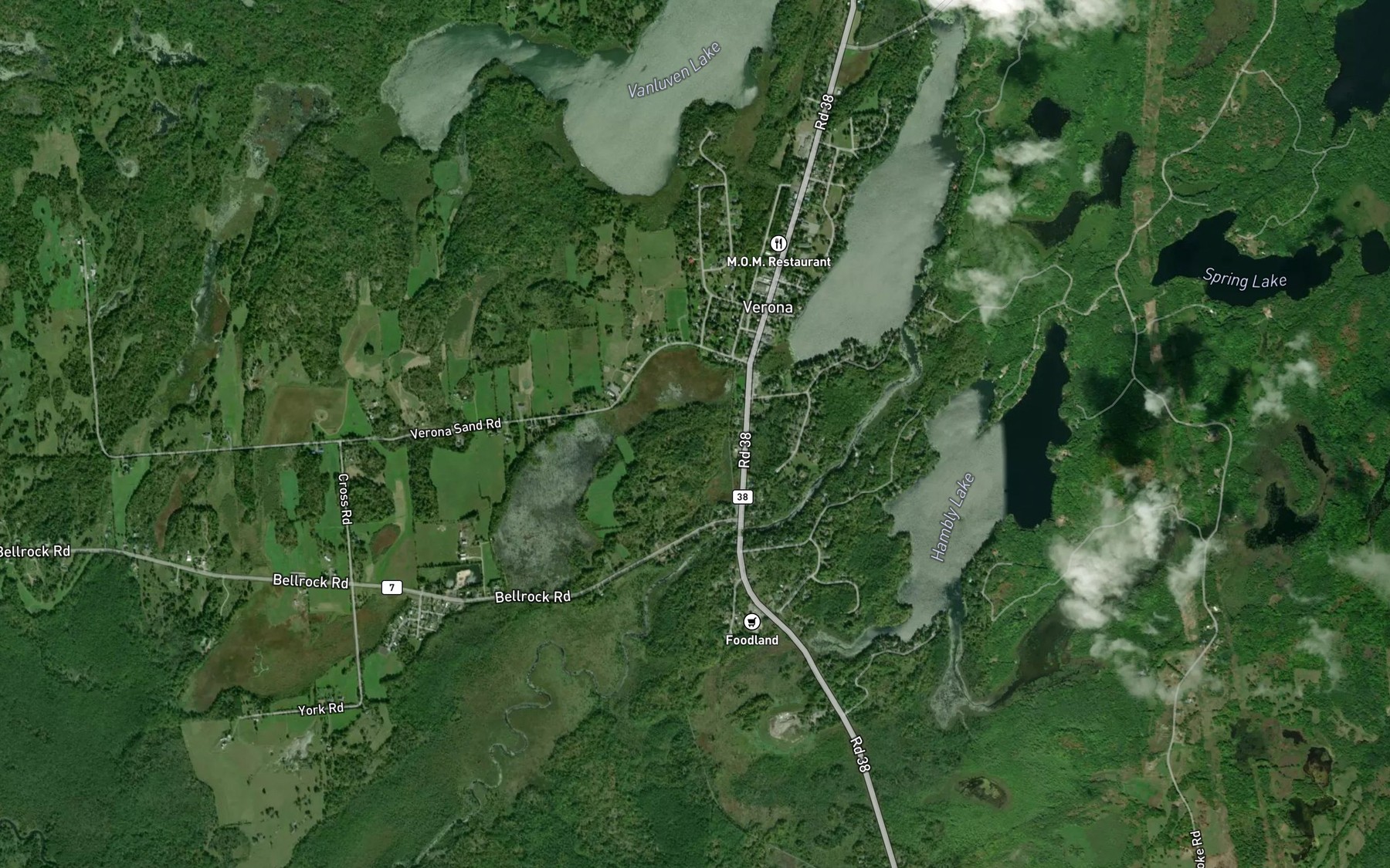 Satellite map of the Verona Lake