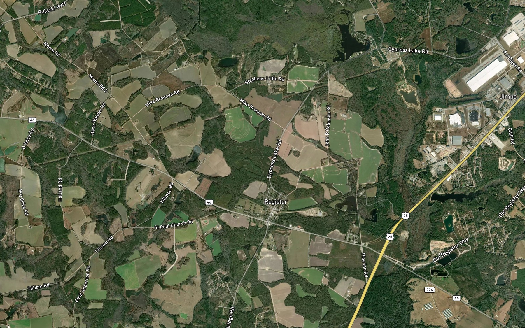 Satellite map of the Brewer Pond (historical)