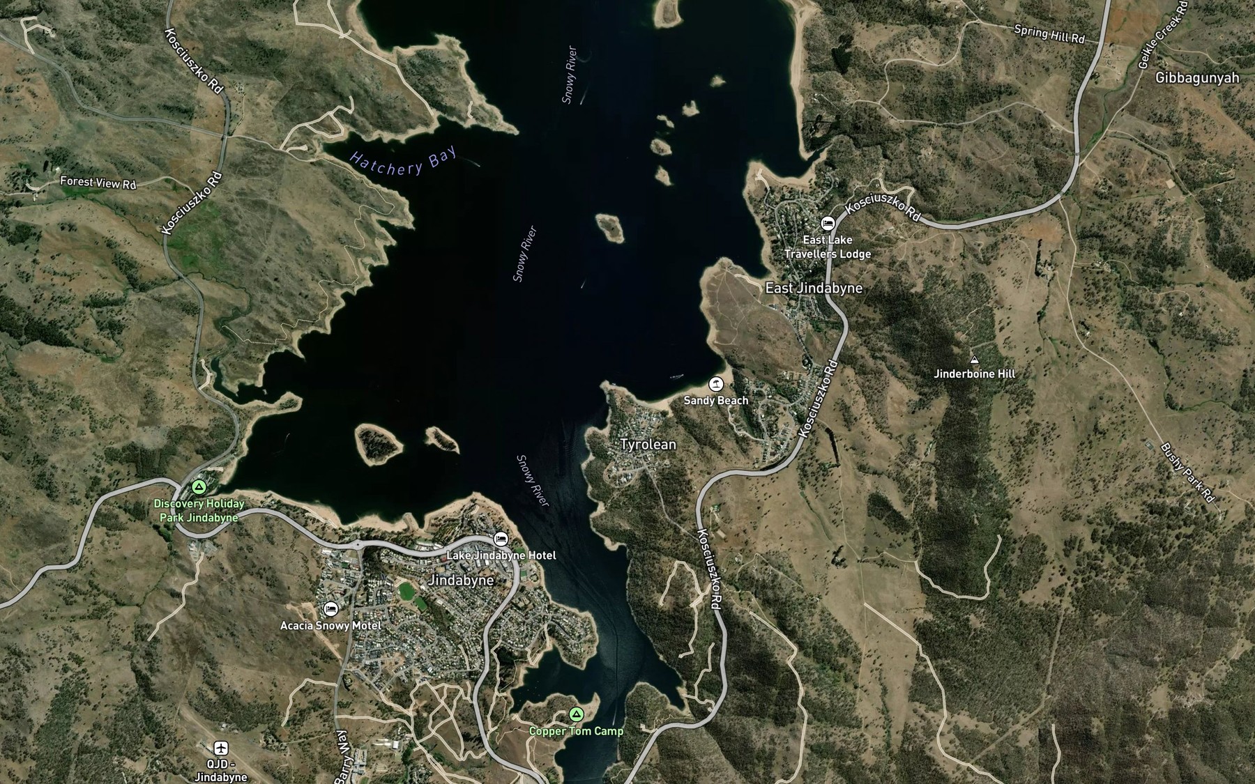 Satellite map of the Willow Bay