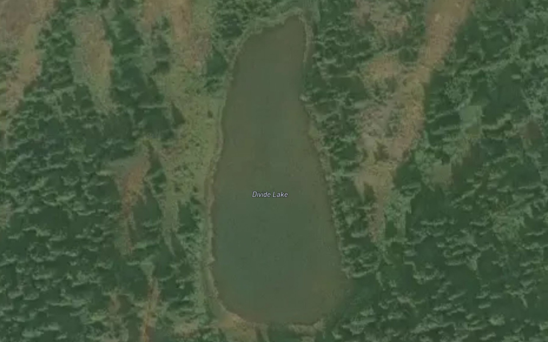 Satellite map of the Divide Lake