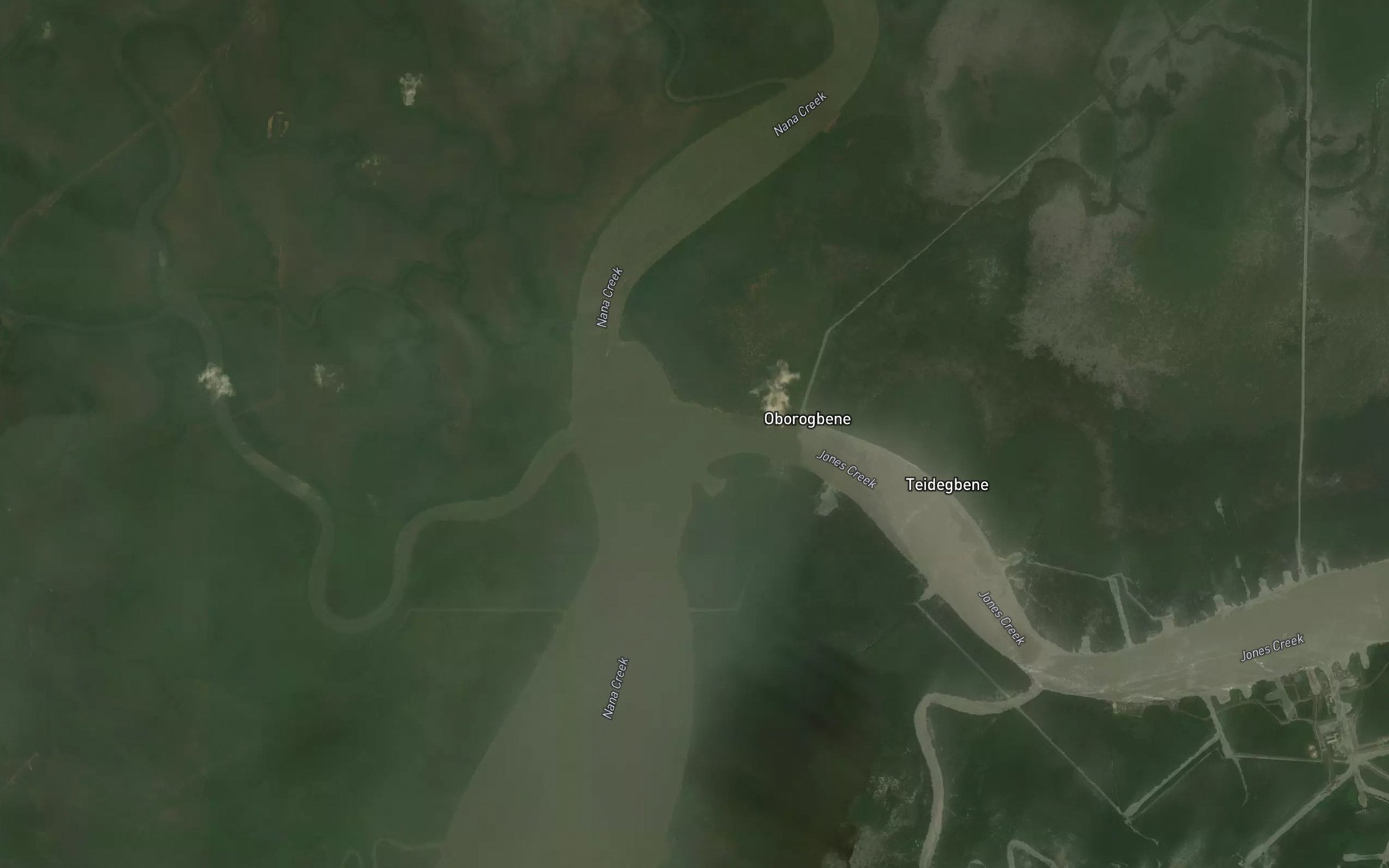 Satellite map of the Jones Creek