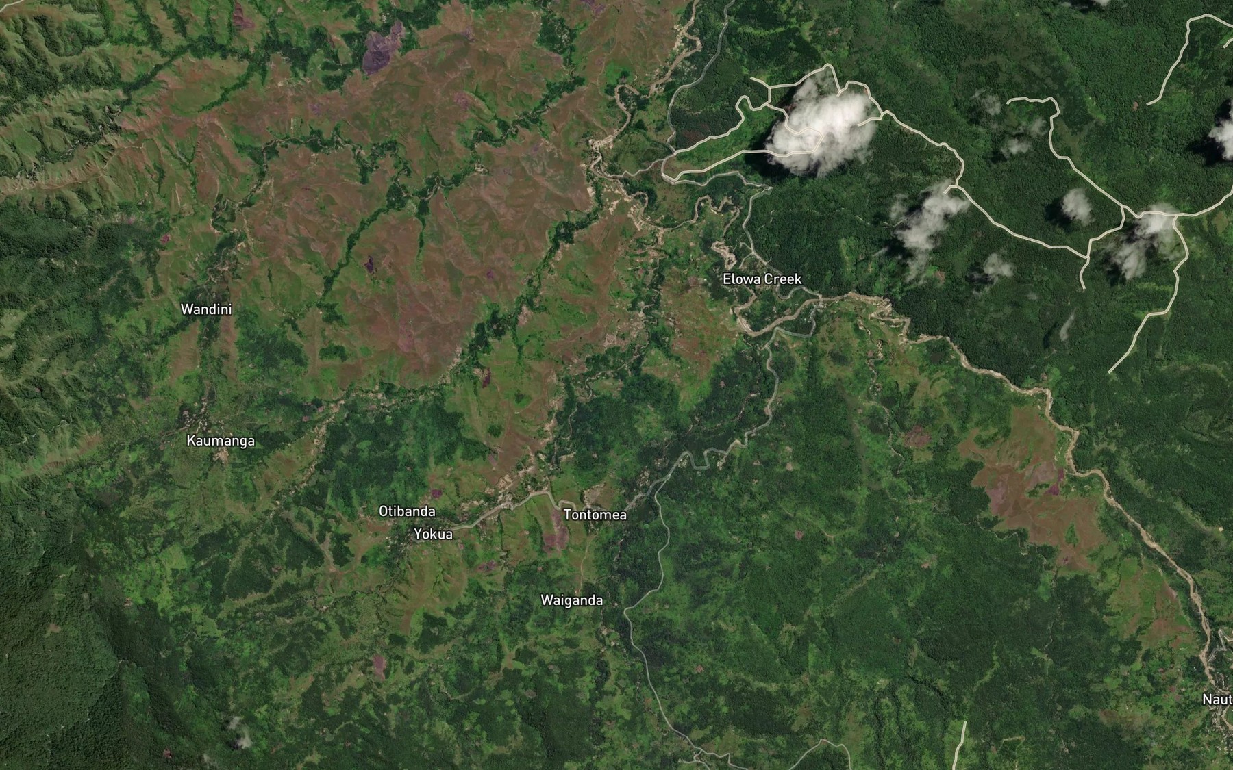 Satellite map of the Nauti Creek